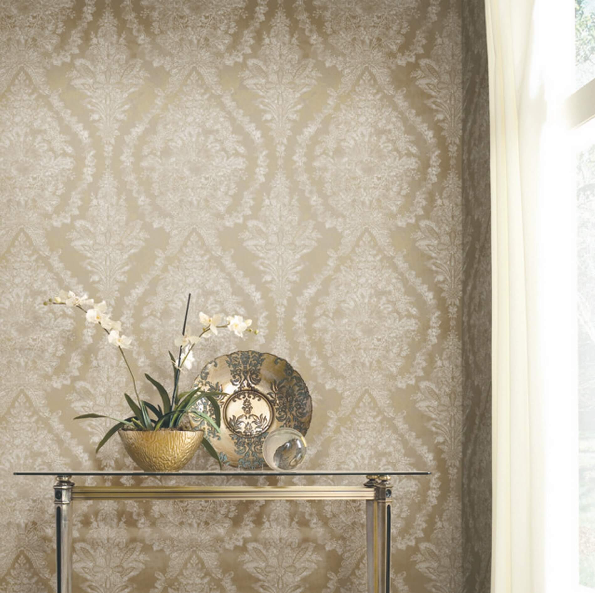 Tapeta Medaliony York KT2217 Charleston Damask 24 Karat