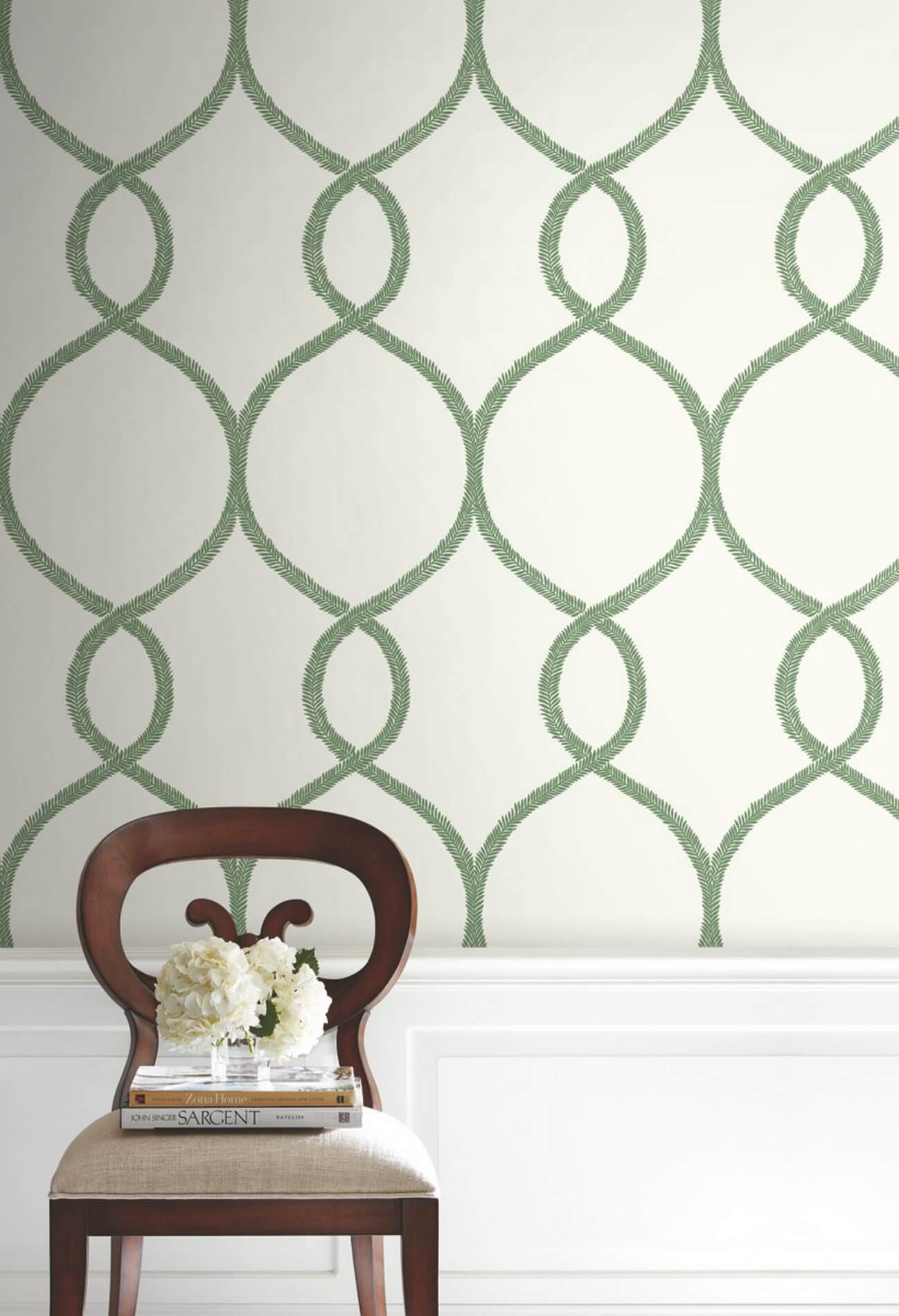 Tapeta kratownica York KT2231 Laurel Leaf Ogee 24 Karat