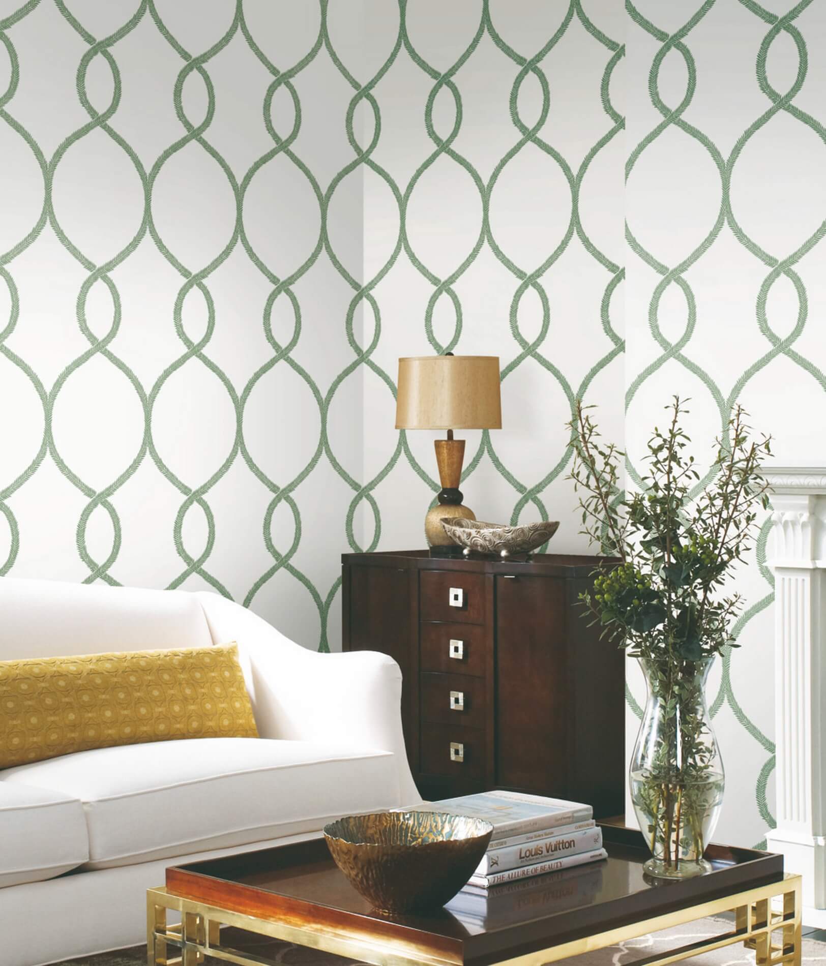 Tapeta kratownica York KT2231 Laurel Leaf Ogee 24 Karat