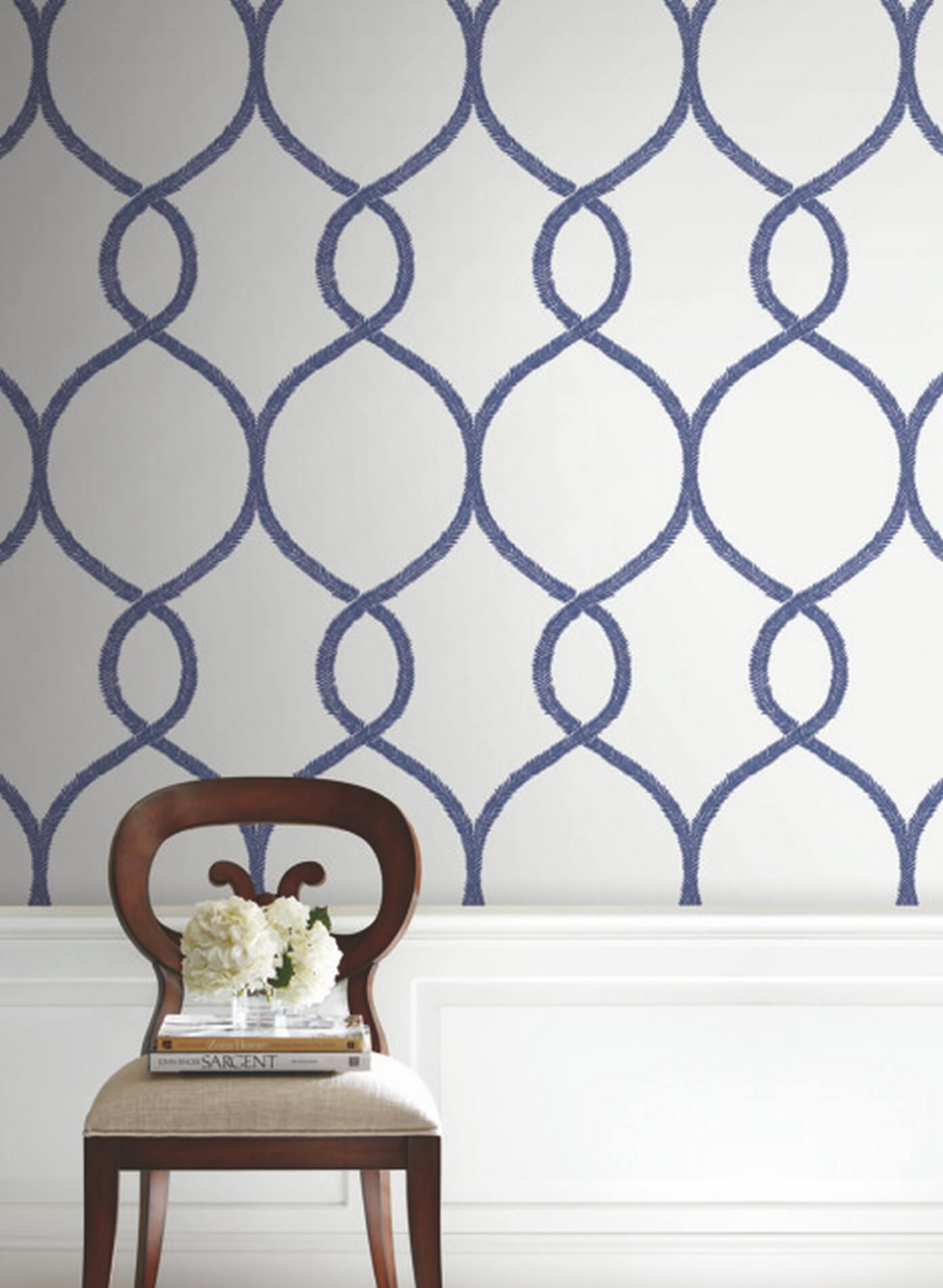 Tapeta kratownica York KT2232 Laurel Leaf Ogee 24 Karat