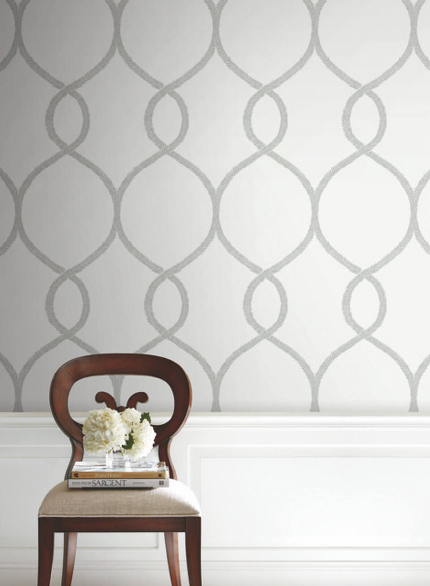 Tapeta kratownica York KT2233 Laurel Leaf Ogee 24 Karat