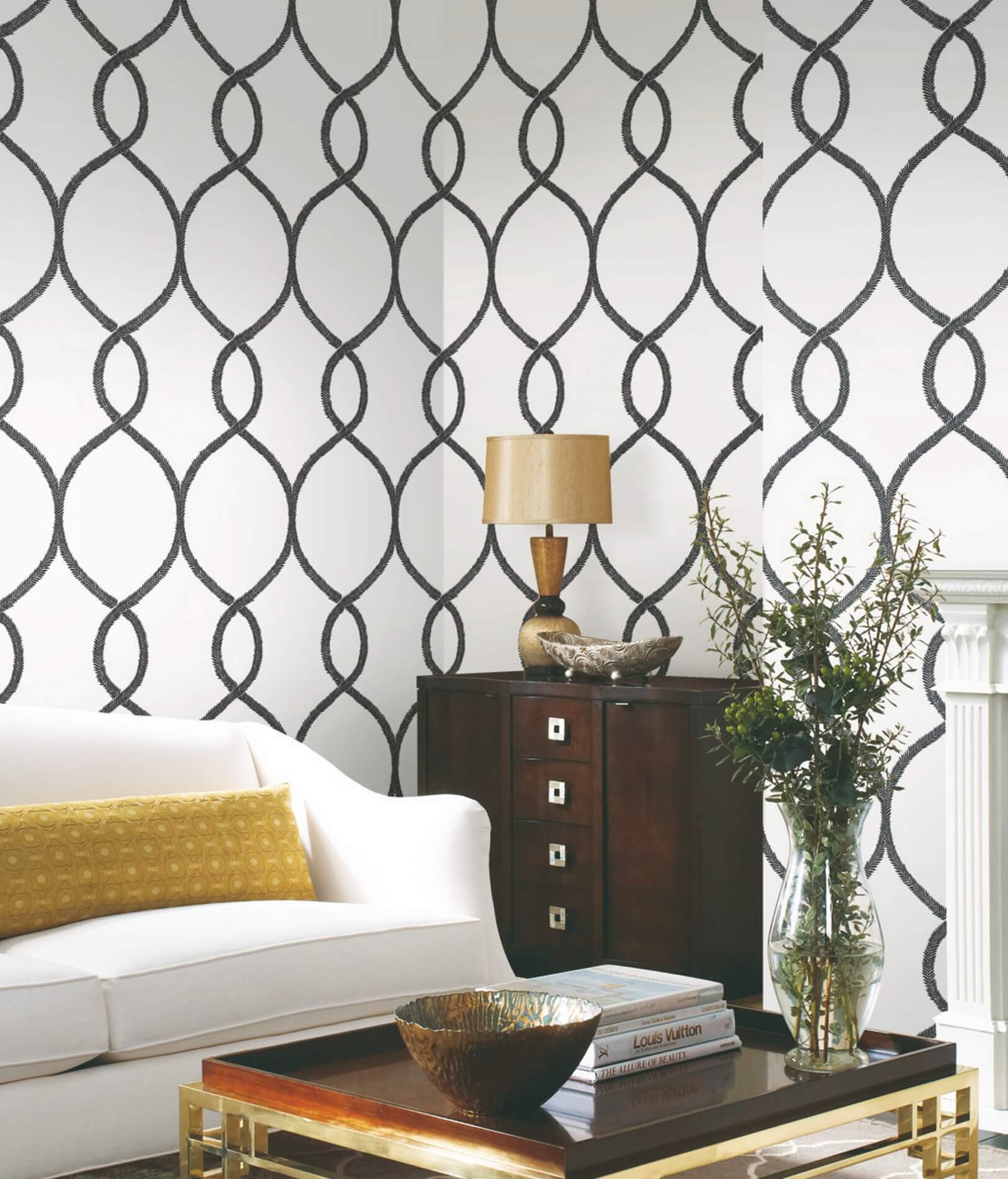 Tapeta kratownica York KT2235 Laurel Leaf Ogee 24 Karat