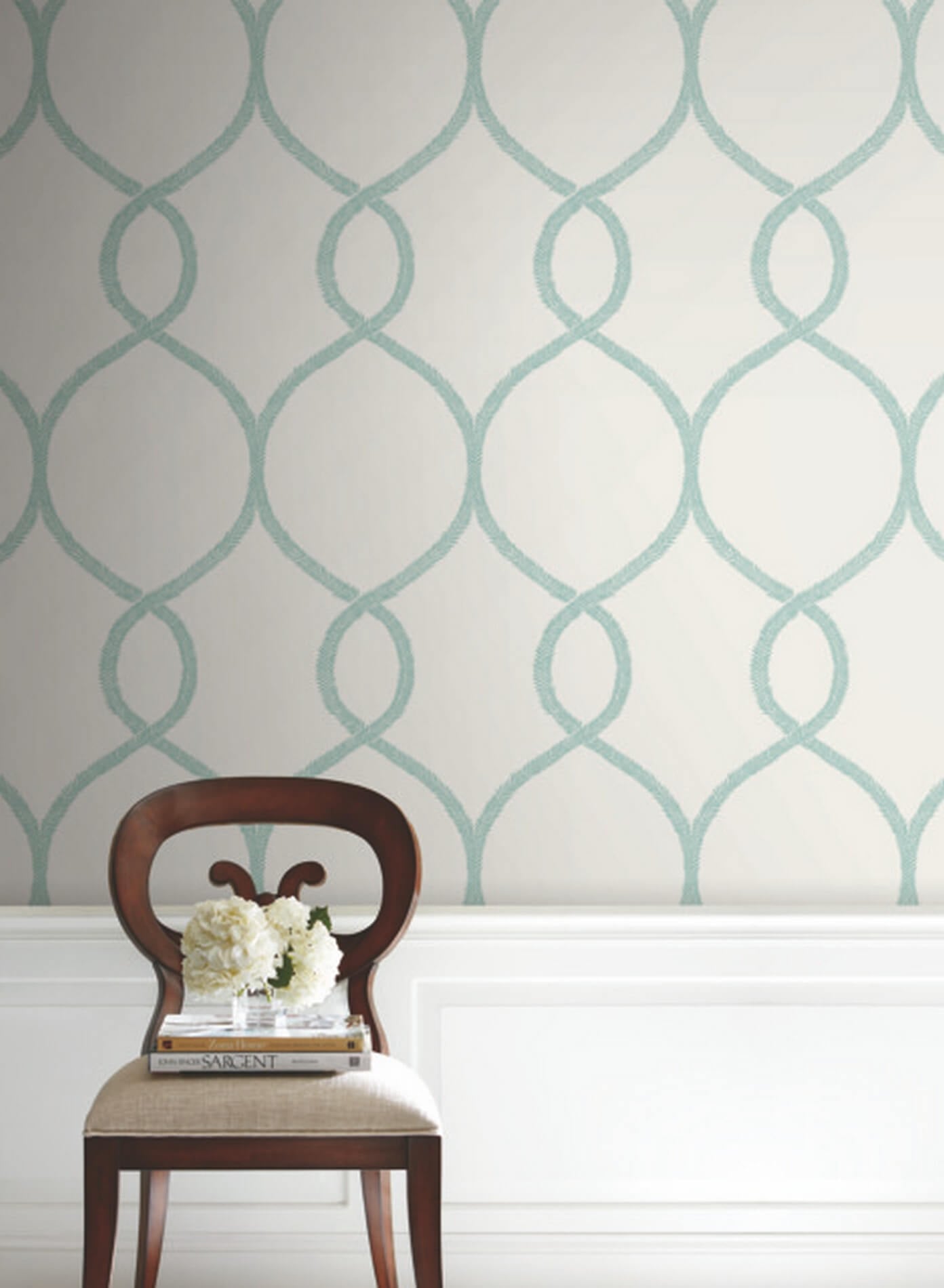 Tapeta kratownica York KT2238 Laurel Leaf Ogee 24 Karat