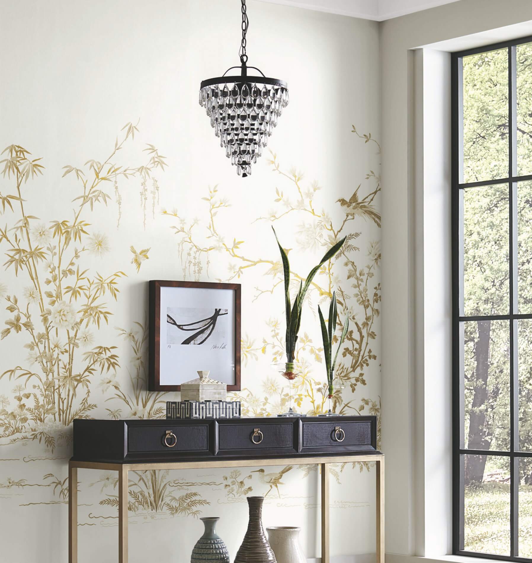 Mural roślinny York KT2262M Flowering Vine Chinoiserie 24 Karat