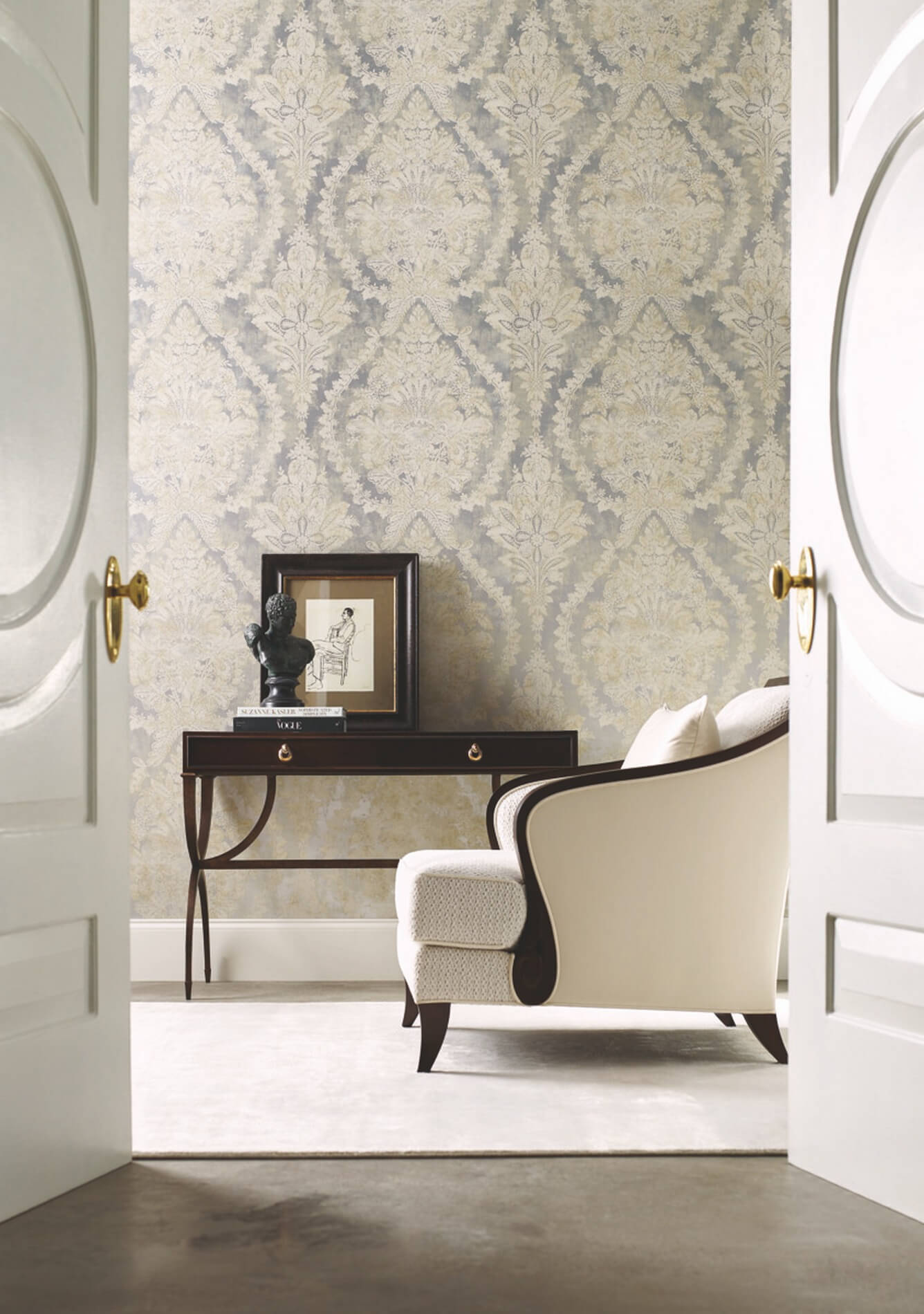 Tapeta Medaliony York PM9309 Charleston Damask 24 Karat