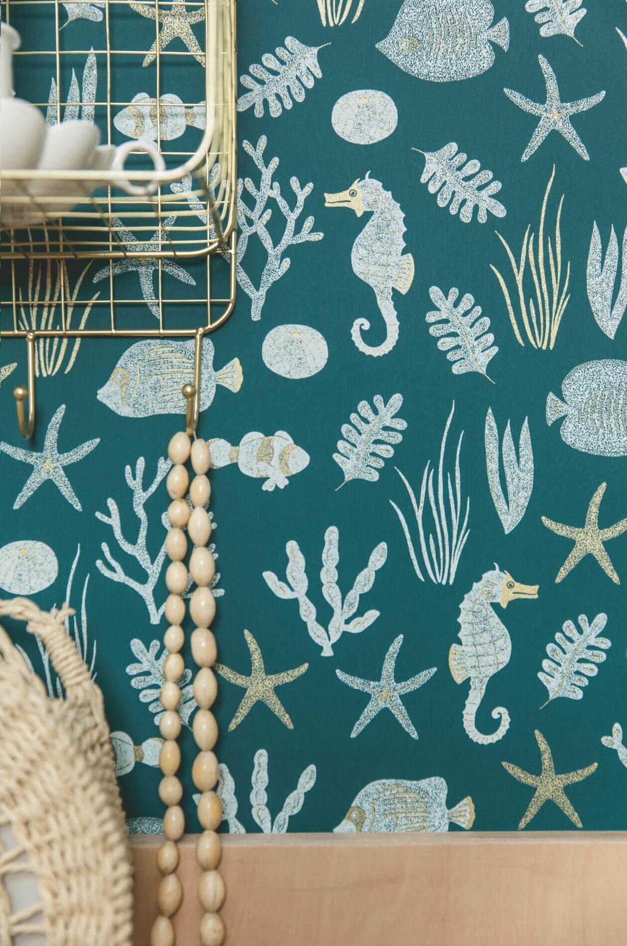 Tapeta marynistyczna muszle ryby koralowce Caselio SYO 102807088 Selfish Sea You Soon