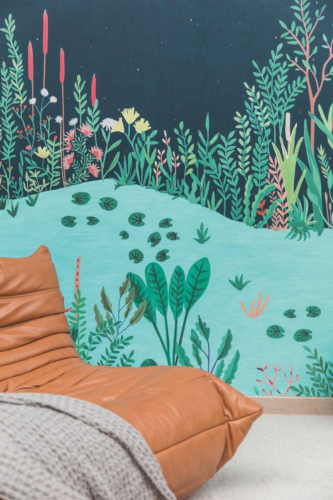 Mural z roślinnym krajobrazem Caselio SYO 102826777 Wait And Sea Sea You Soon