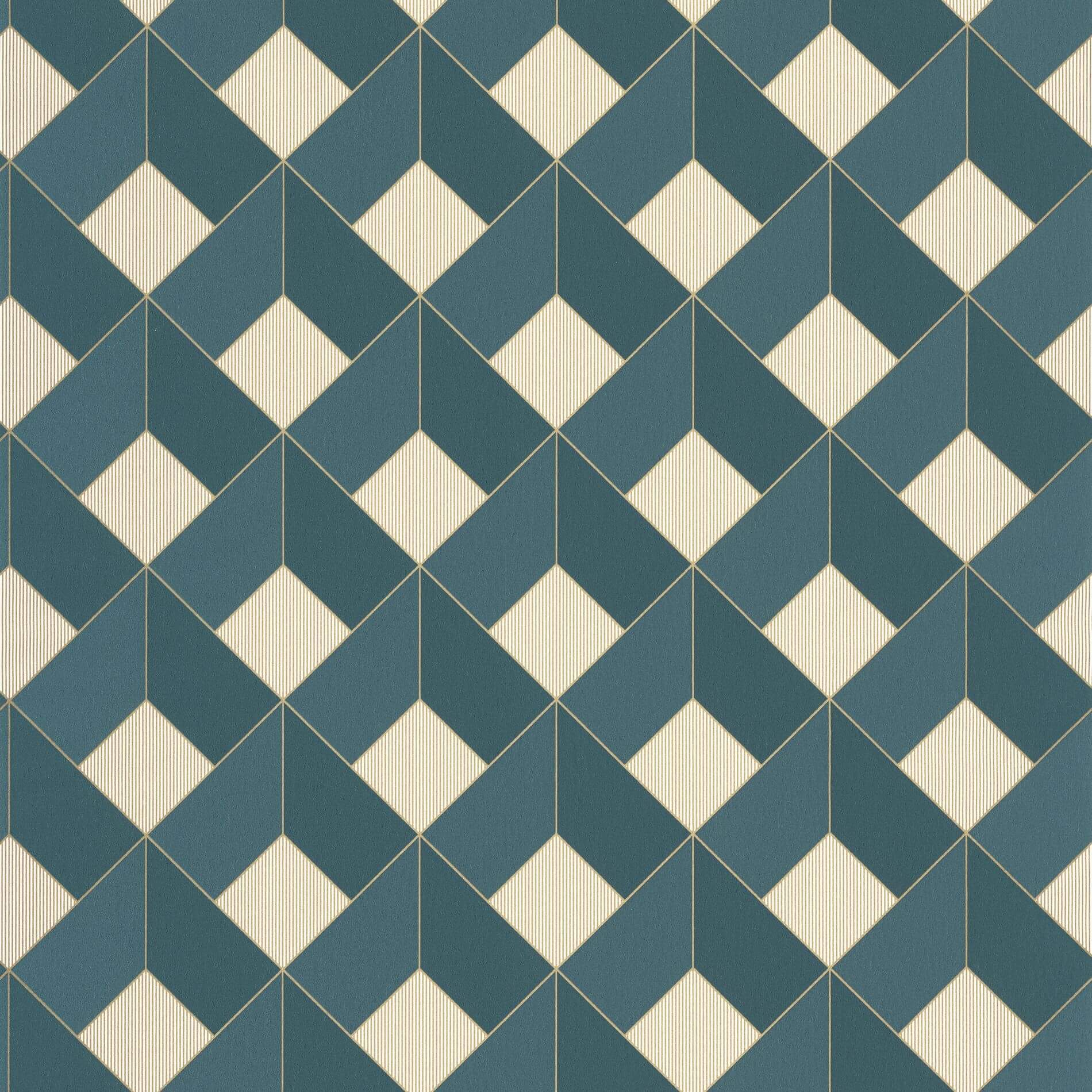 Tapeta kratownica Caselio ONB 100126062 Square Only Blue