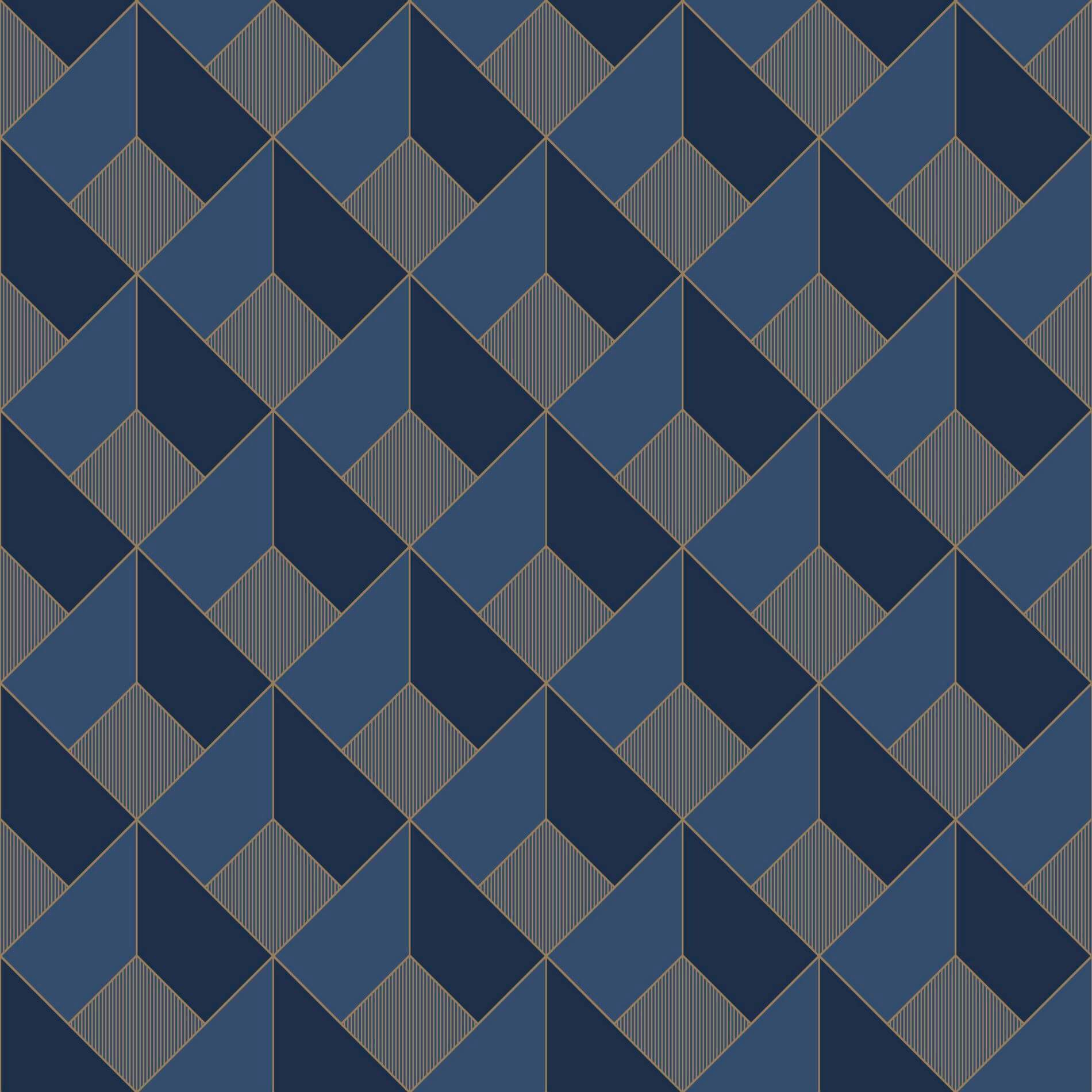 Tapeta kratownica Caselio ONB 100126328 Square Only Blue