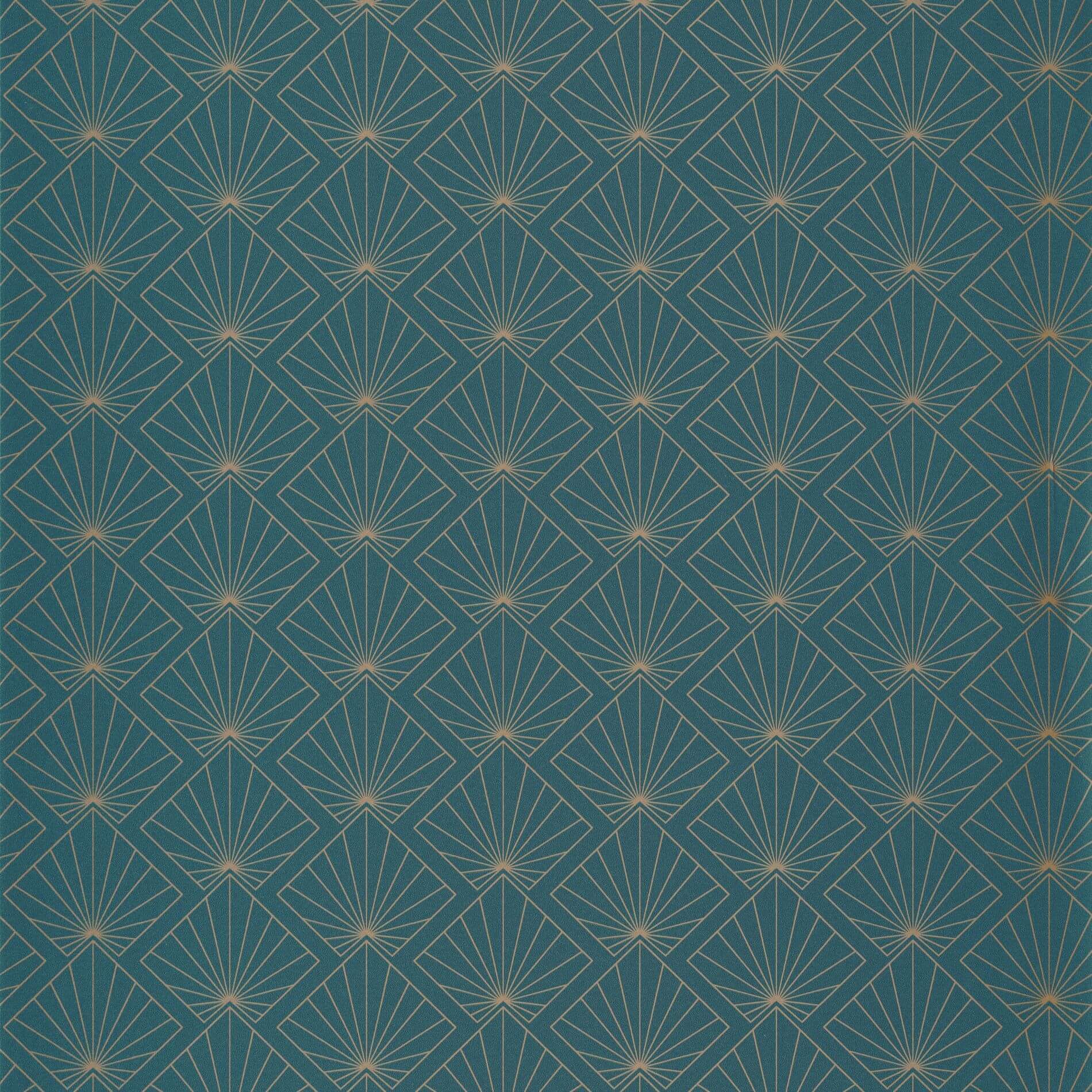 Tapeta w stylu Art-Deco Caselio ONB 101236100 Sunrise Only Blue