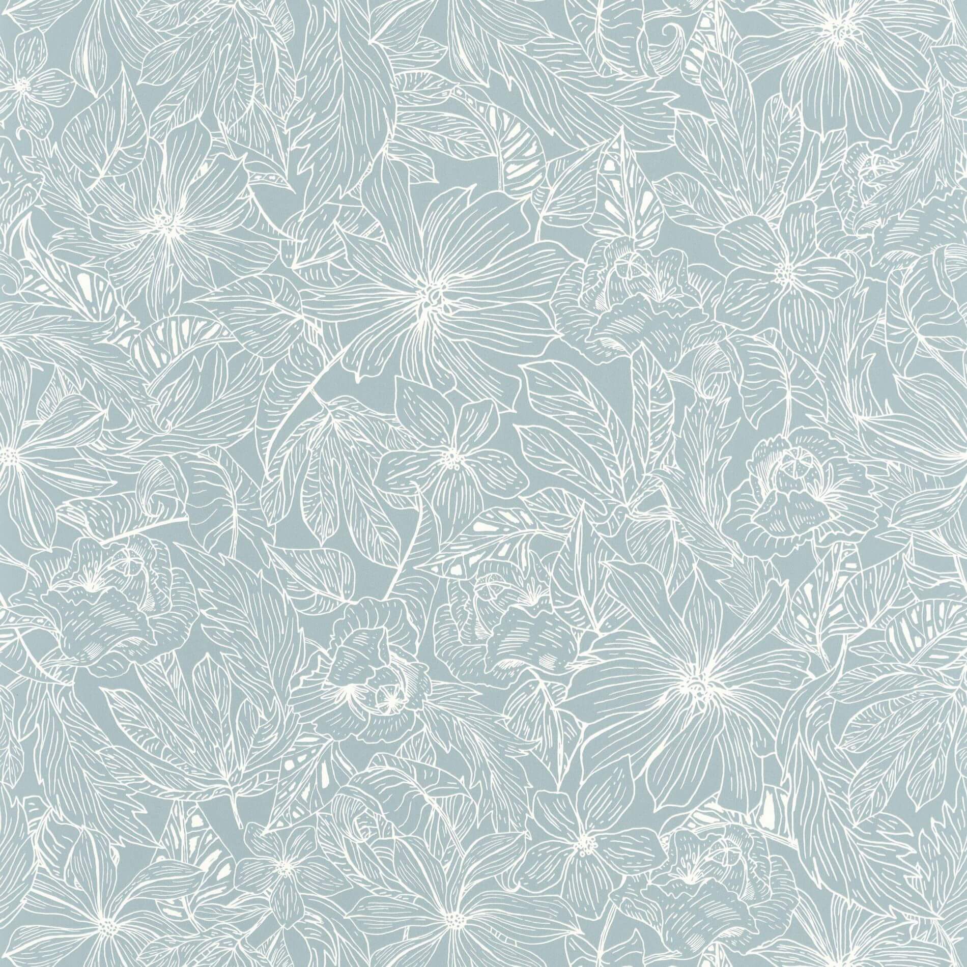Tapeta w kwiaty Caselio ONB 102686000 Tropical Sun Only Blue