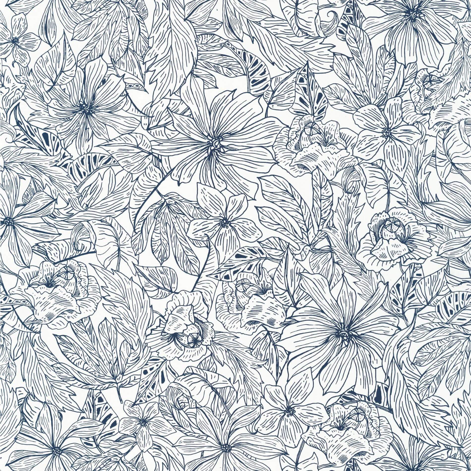 Tapeta w kwiaty Caselio ONB 102686205 Tropical Sun Only Blue