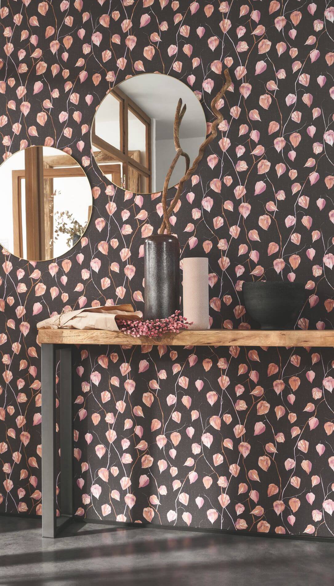 Tapeta roślinna Casadeco GINK 86212323 Lanternes Ginkgo