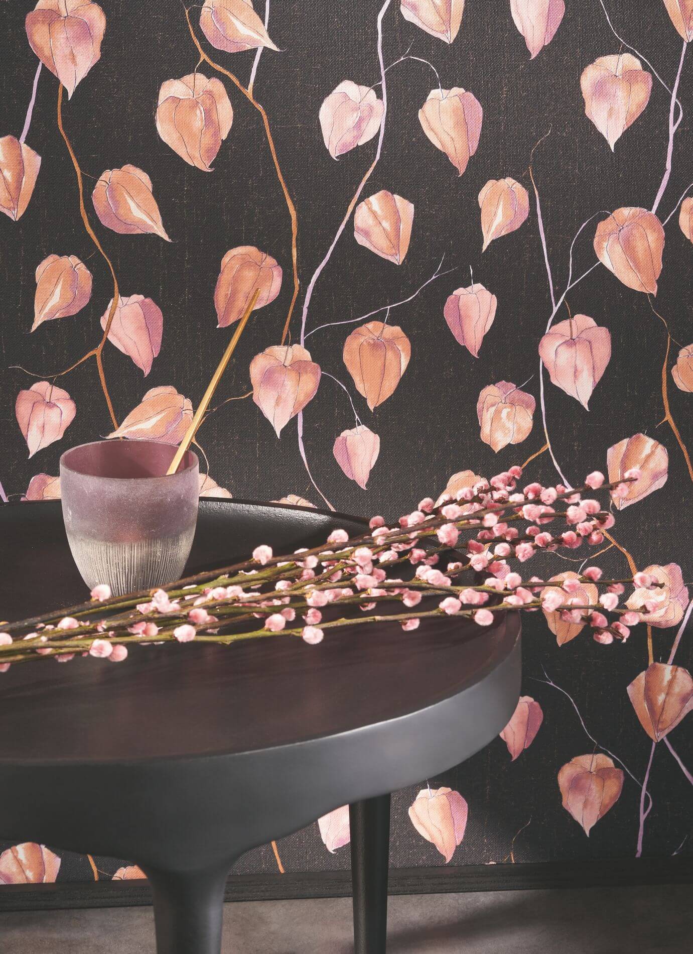 Tapeta roślinna Casadeco GINK 86217107 Lanternes Ginkgo