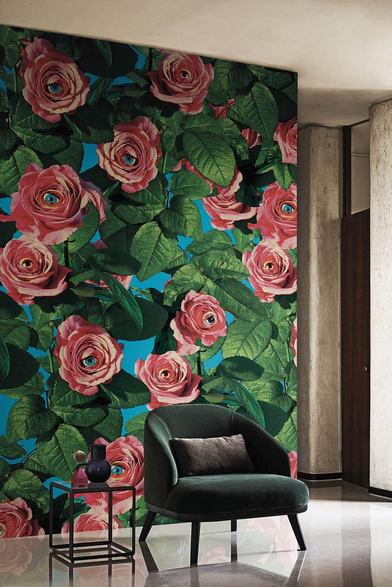 Tapeta Róże London Art 11TP 01 Eyes & Roses Luxury Shit Toiletpaper