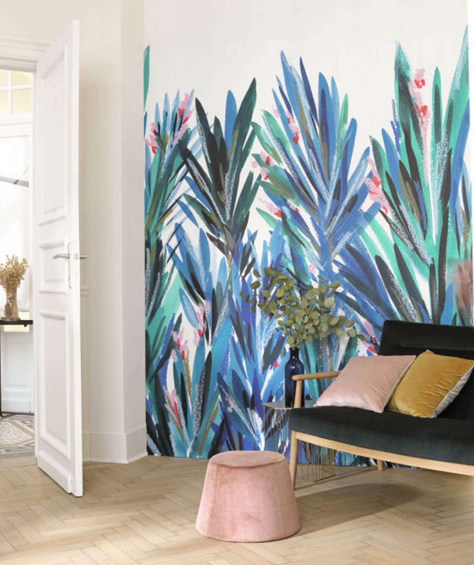 Mural roślinny z efektem malarskim Casadeco BFM 85266411 Eden Beauty Full Image 2