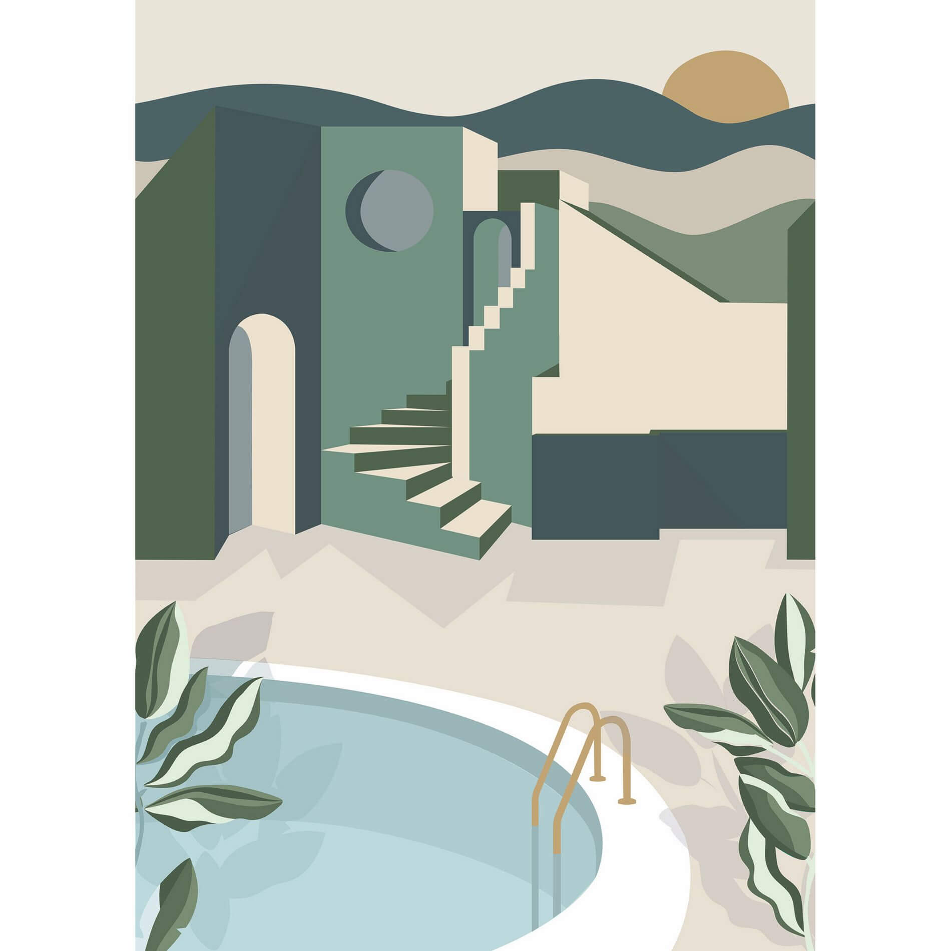 Mural ze wzorem architektury Caselio BFM 102146075 Archways Beauty Full Image 2