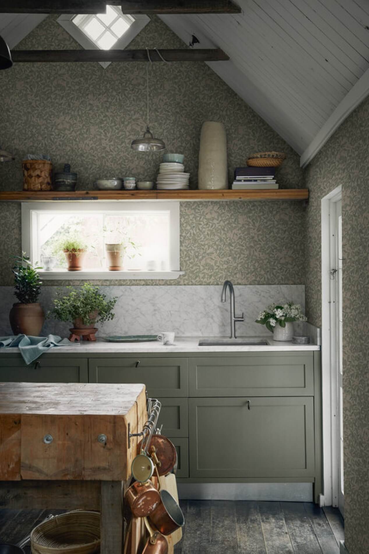 Tapeta Liście Sandberg 838-38 Linnea Garden Green Kolonin