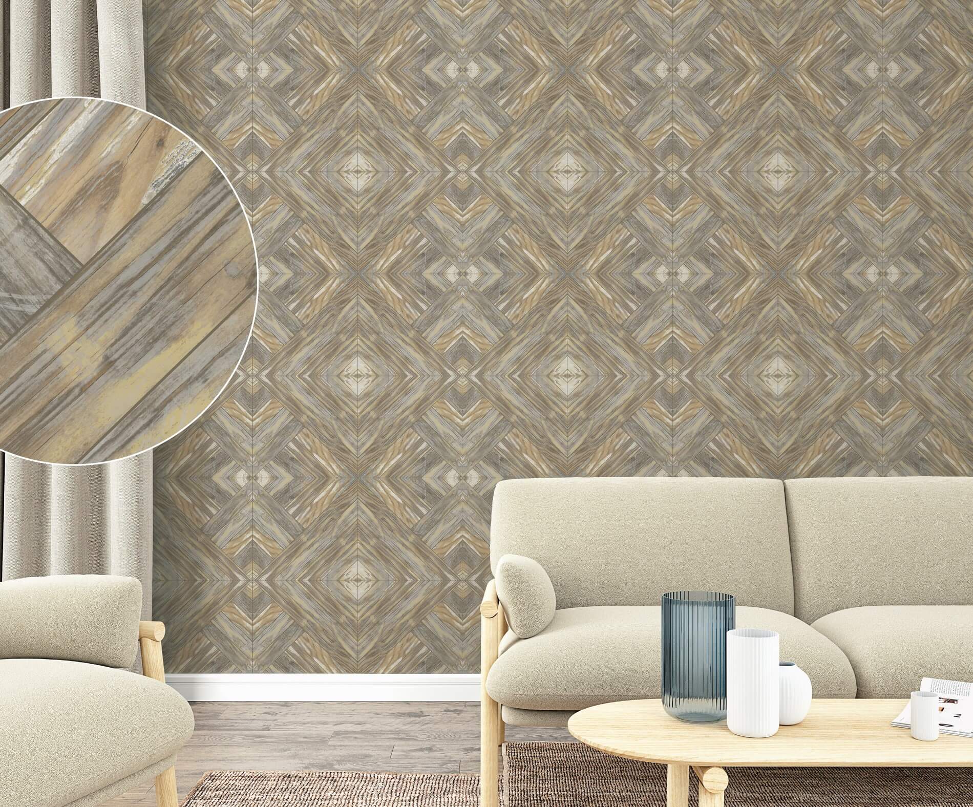 Fototapeta Drewniana Mozaika Marburg 47249 Smart Art Easy