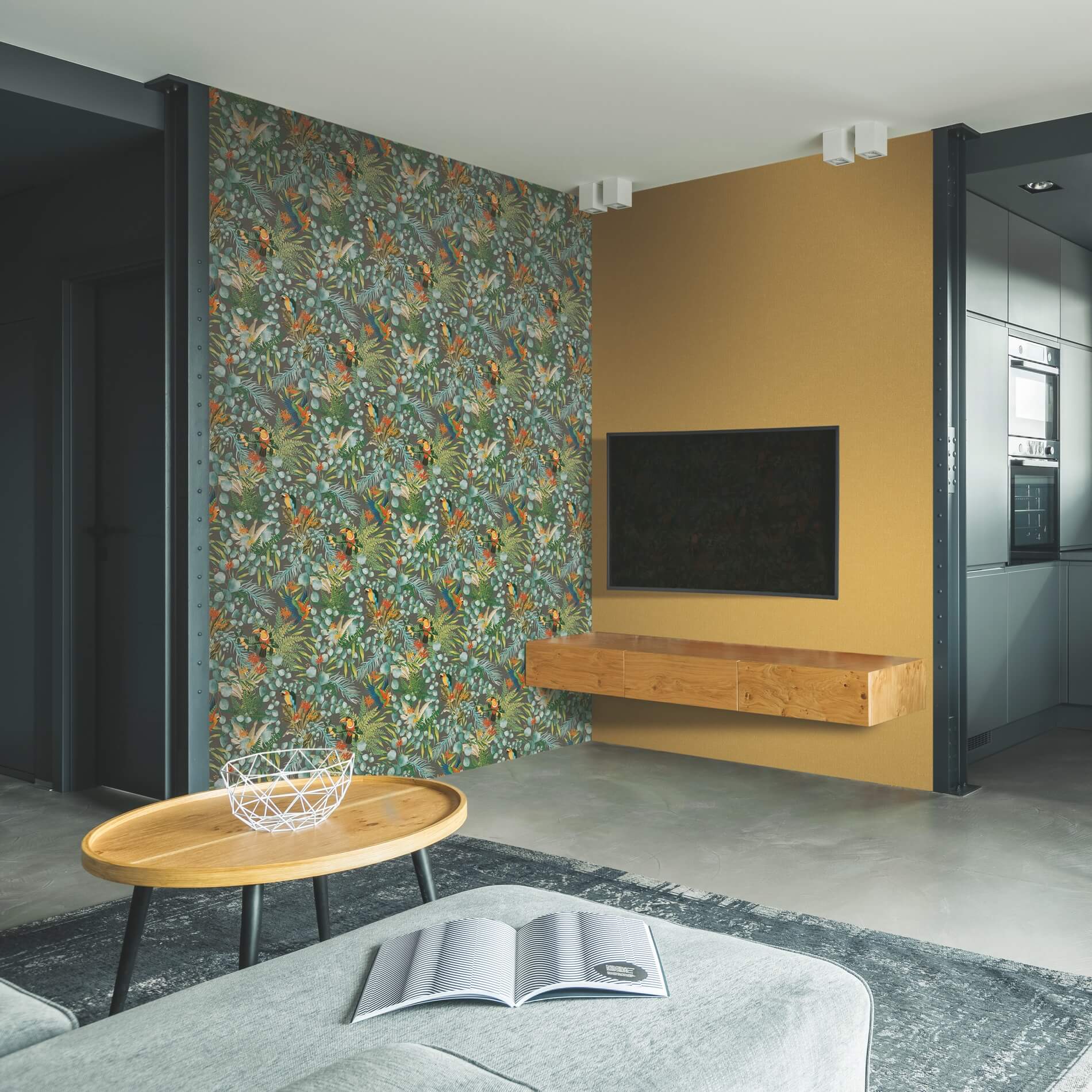 Tapeta papugi i liście J&V 6523 Parrot 181 Lemuria
