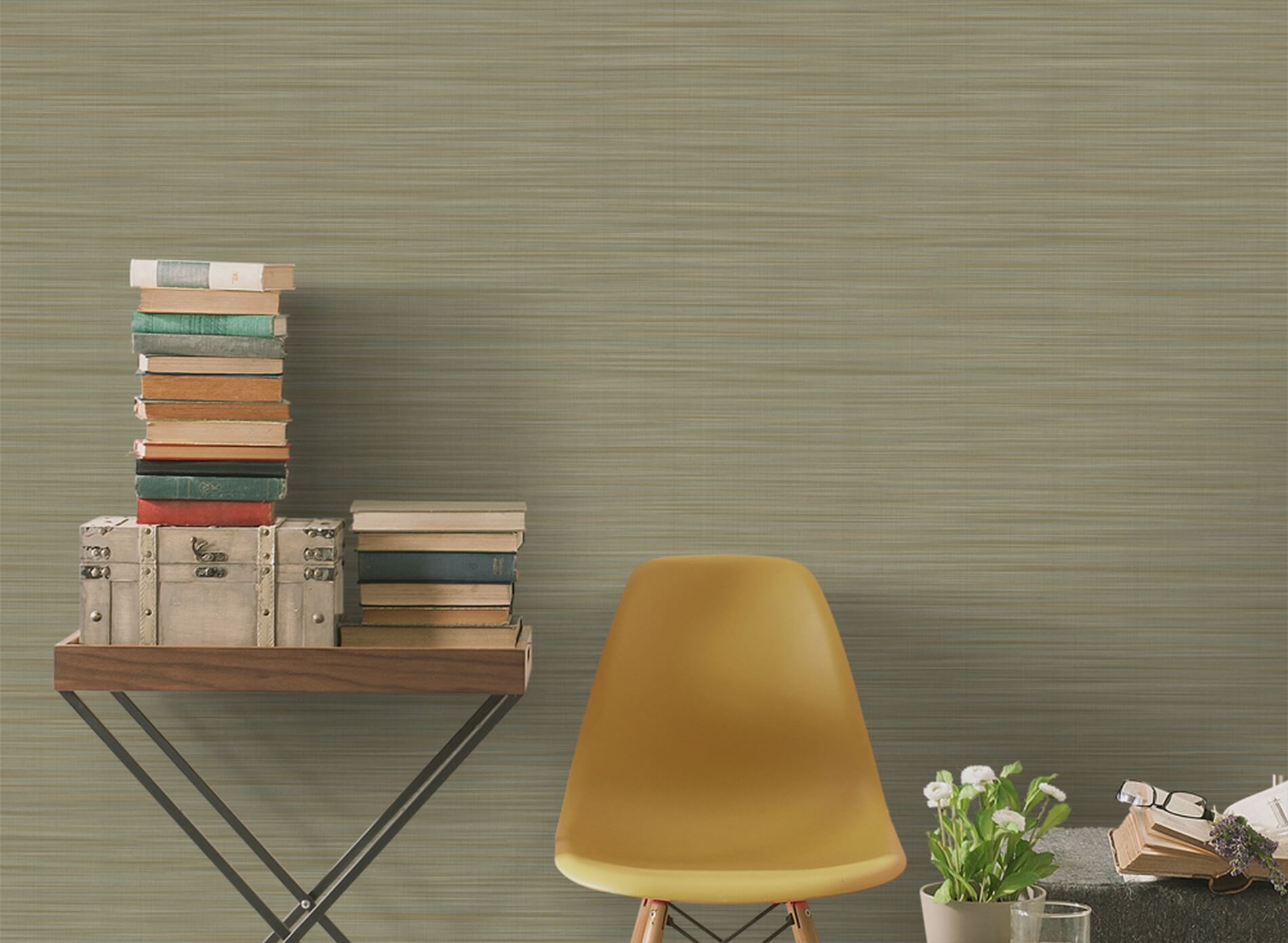 Tapeta imitująca płótno J&V 6584 Rafia Grass 181 Lemuria