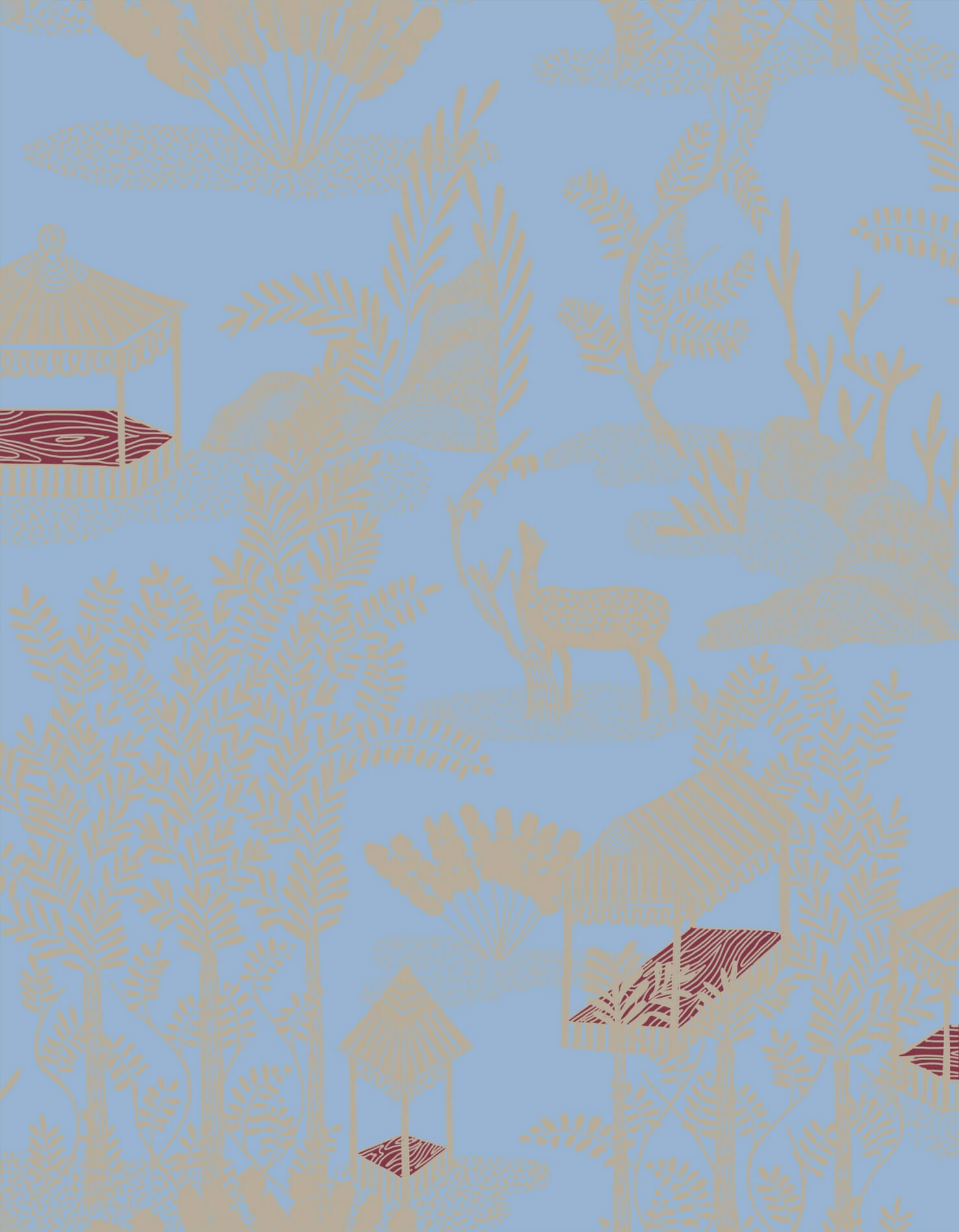 Tapeta w orientalnym stylu Elitis TP320 03 Siam Les Petites Histoires