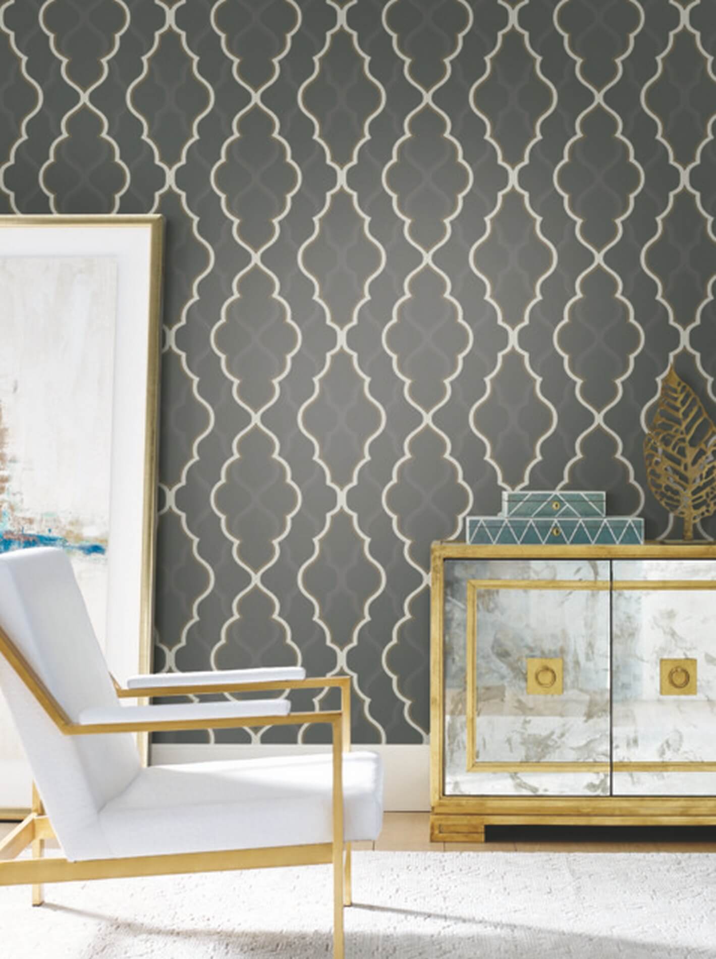 Tapeta Koniczyna Marokańska York CI2395 Double Damask Candice Olson Modern Artisan 2