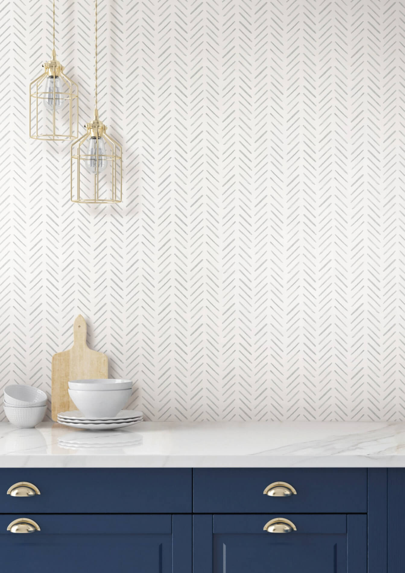Tapeta Jodełka York CV4453 Painted Herringbone Water's Edge