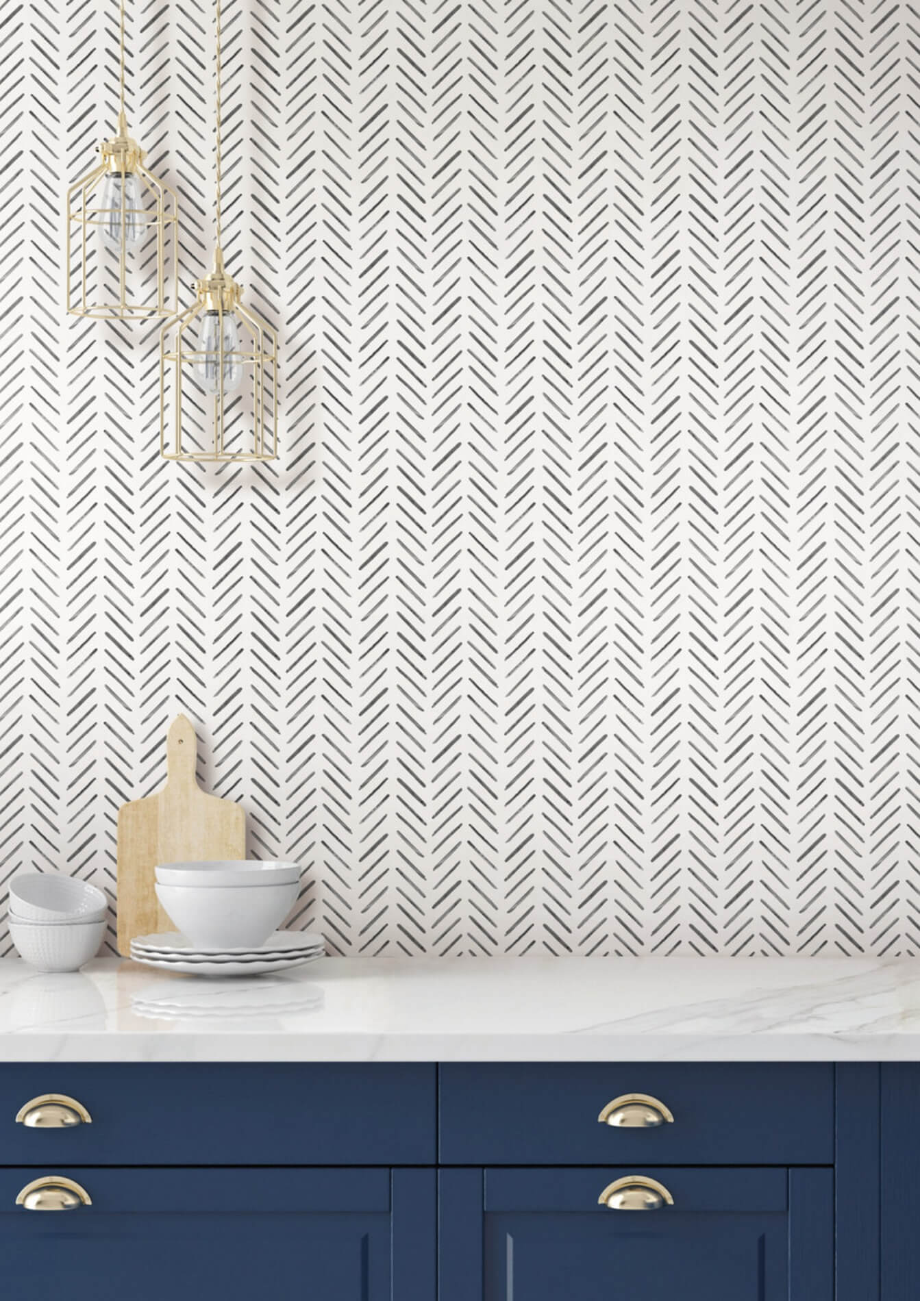 Tapeta Jodełka York CV4454 Painted Herringbone Water's Edge