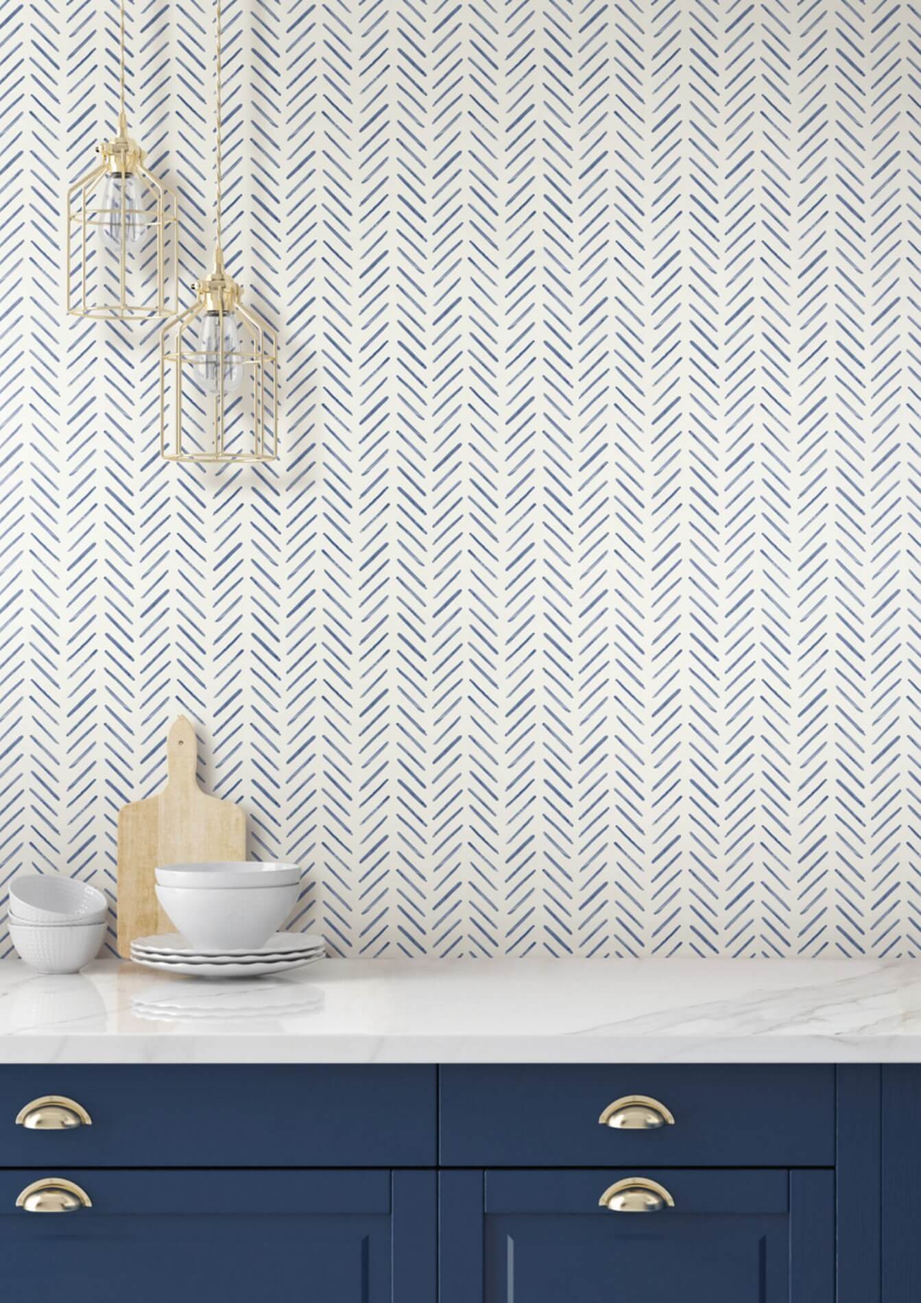 Tapeta Jodełka York CV4455 Painted Herringbone Water's Edge