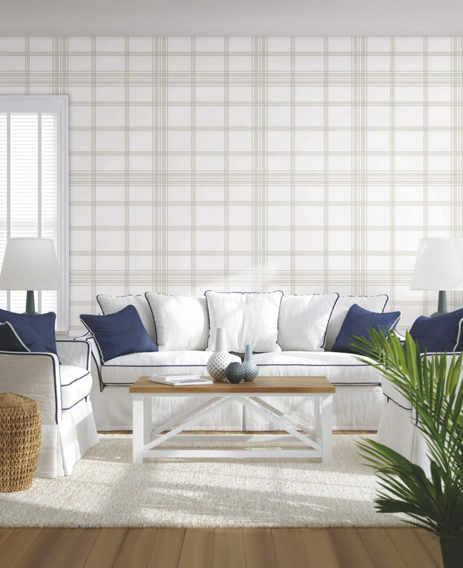 Tapeta Krata York CV4466 Charter Plaid Water's Edge