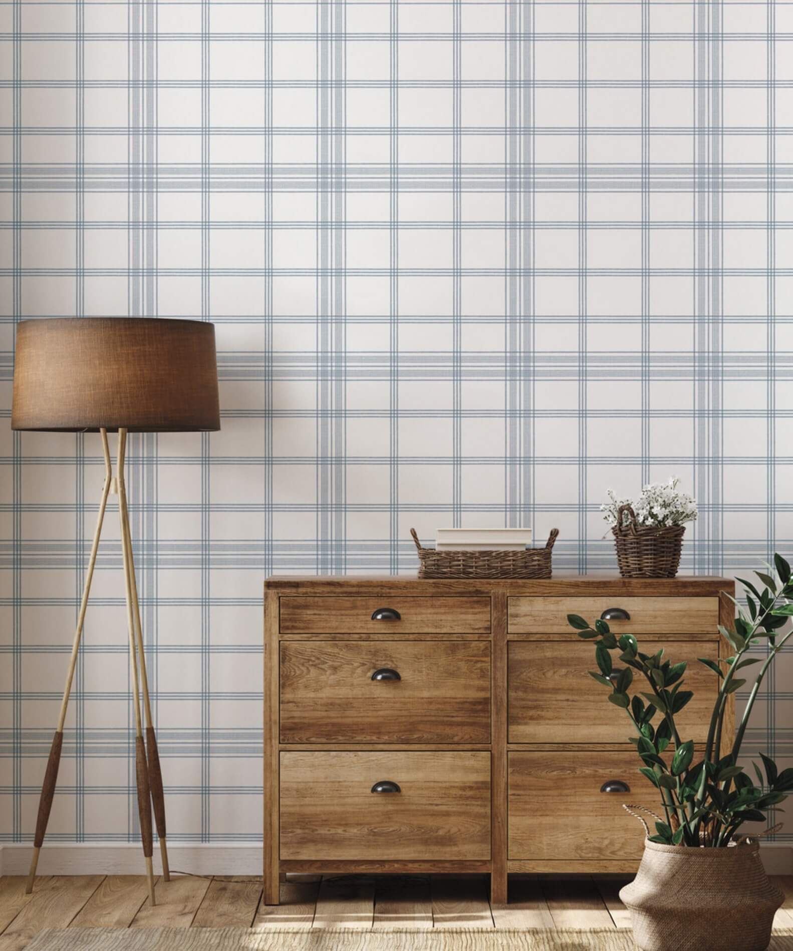 Tapeta Krata York CV4468 Charter Plaid Water's Edge
