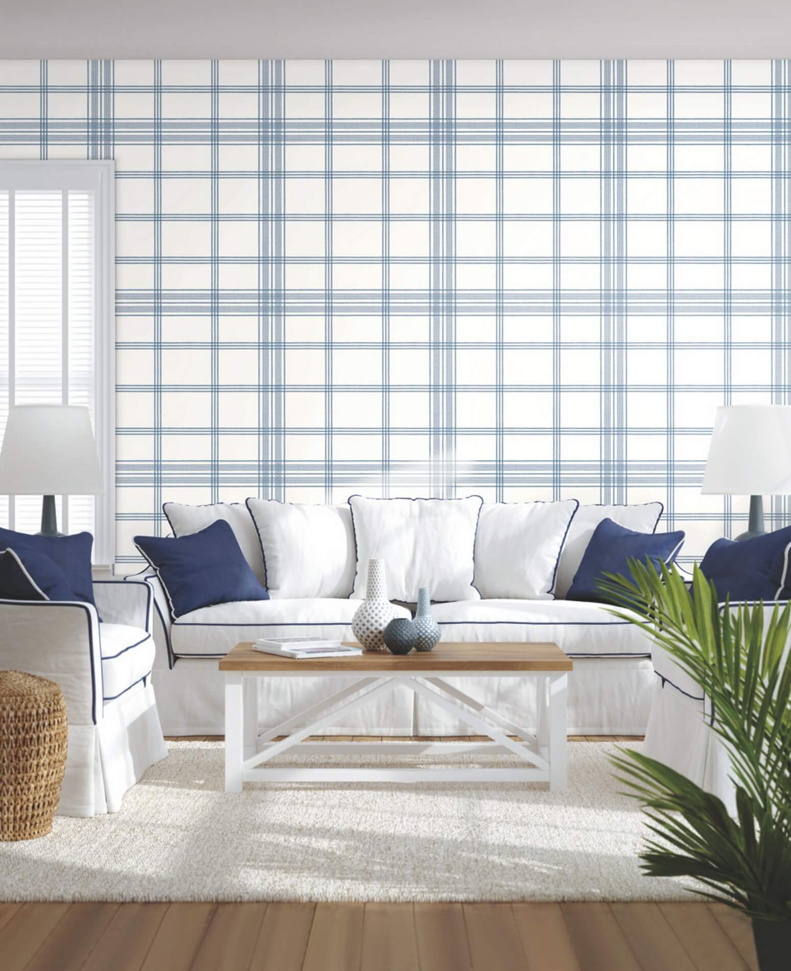 Tapeta Krata York CV4468 Charter Plaid Water's Edge