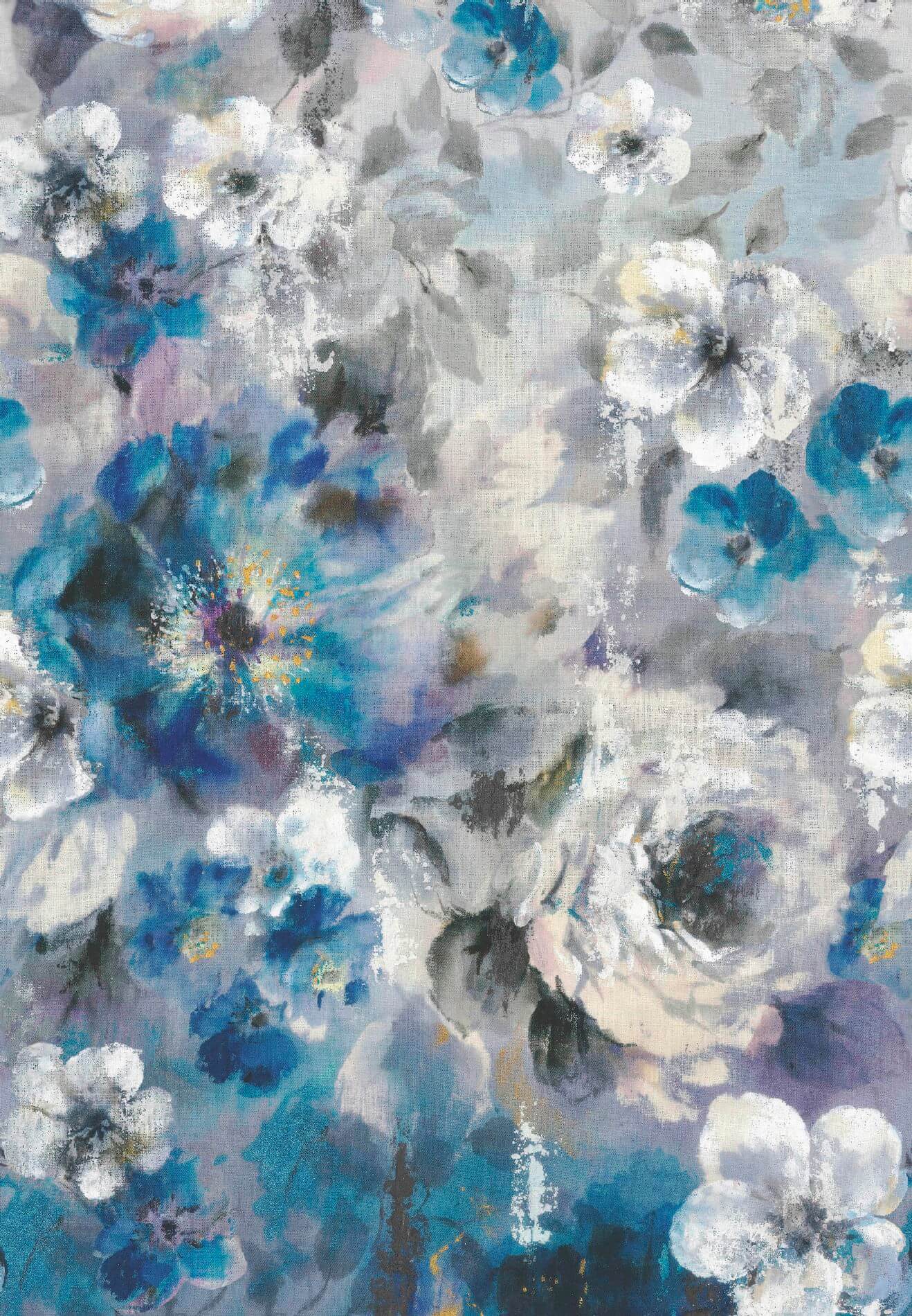 Mural Kwiaty Akwarela 1838 Wallcoverings 1906-130-01 Bloom Sapphire Murals