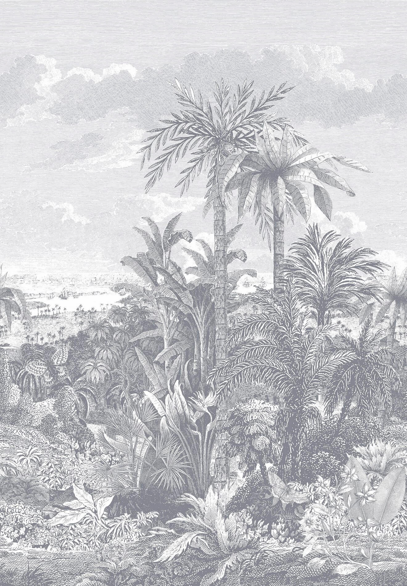 Mural Tropikalny 1838 Wallcoverings 1906-133-02 Paradise Found Monochrome Murals