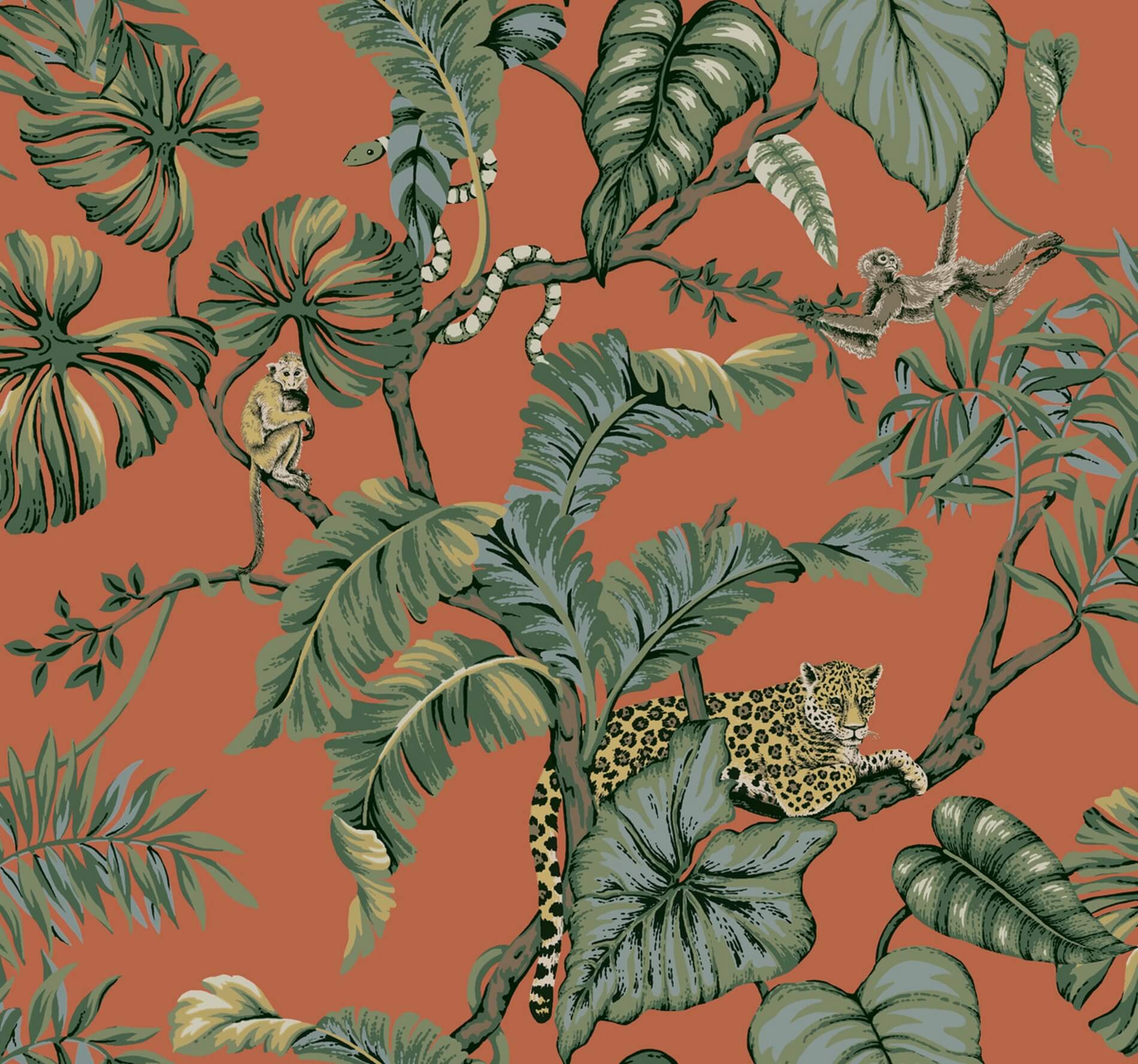 Tapeta Zwierzęta I Liście York HO2142 Jungle Cat Ronald Redding Traveler