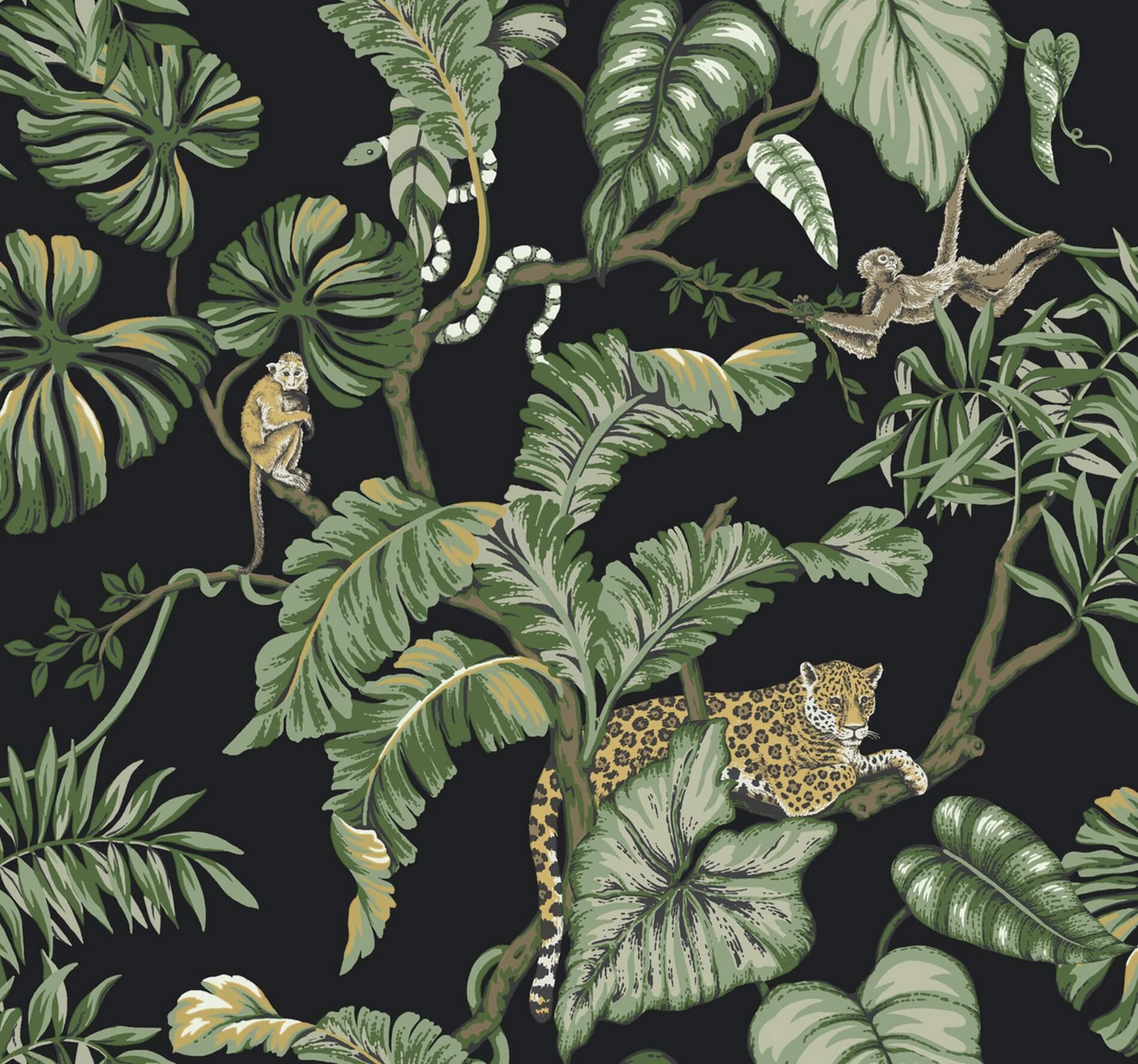 Tapeta Zwierzęta I Liście York HO2143 Jungle Cat Ronald Redding Traveler