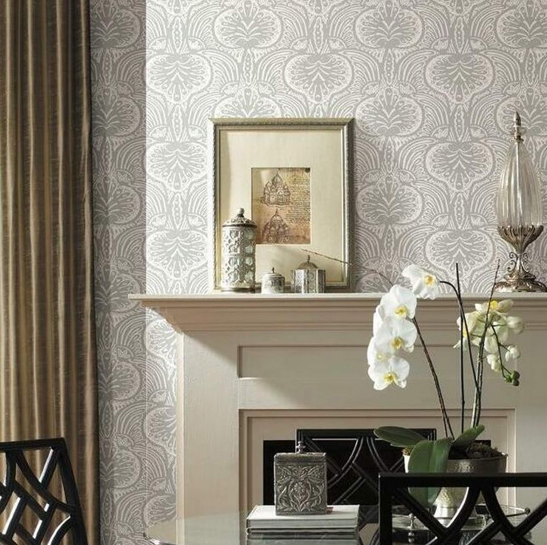 Tapeta Orientalny Damask York HO2152 Lotus Palm Ronald Redding Traveler