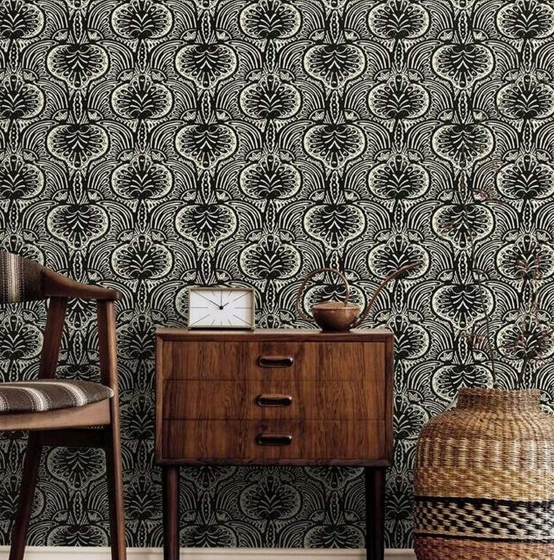 Tapeta Orientalny Damask York HO2155 Lotus Palm Ronald Redding Traveler