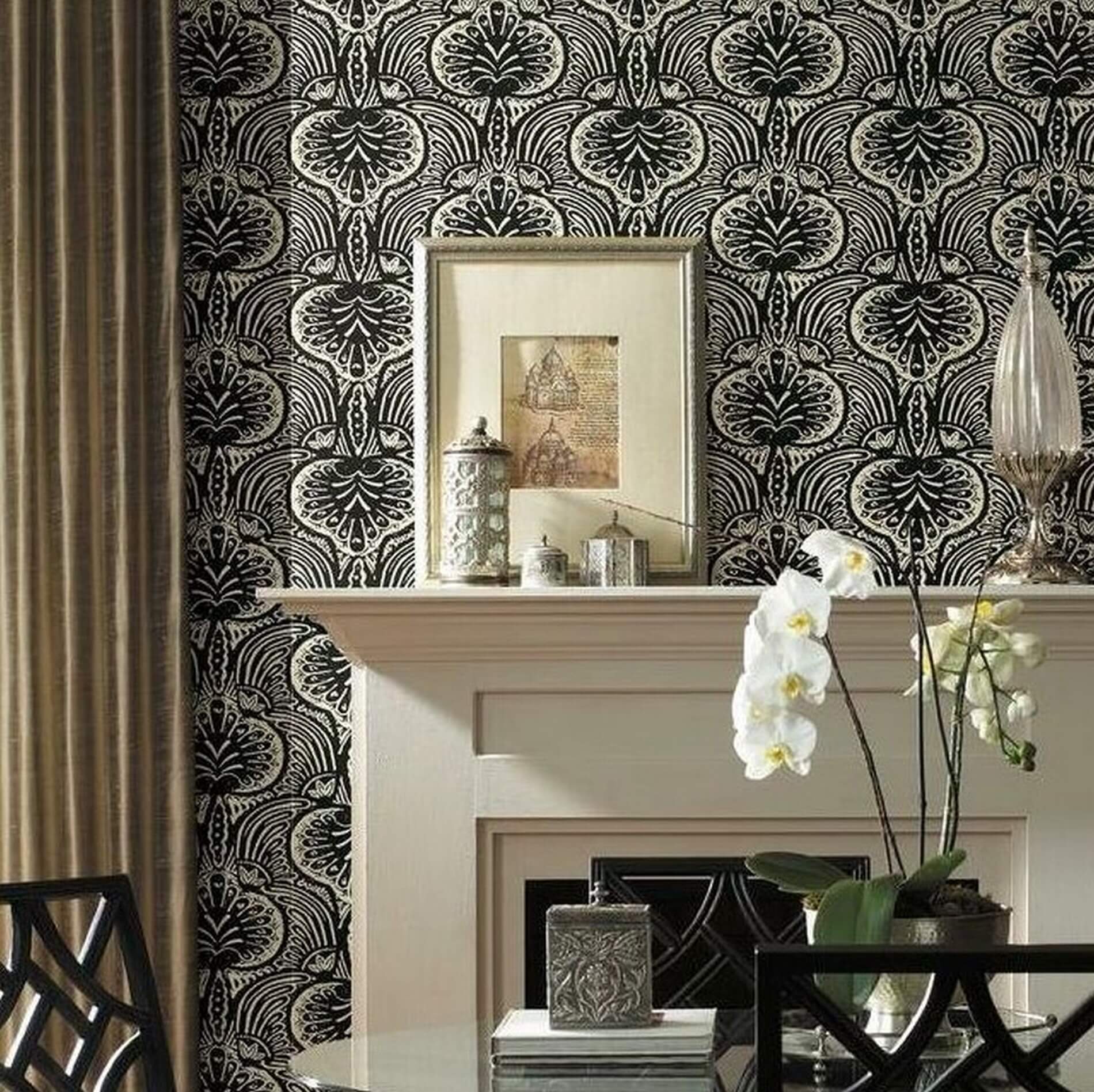 Tapeta Orientalny Damask York HO2155 Lotus Palm Ronald Redding Traveler