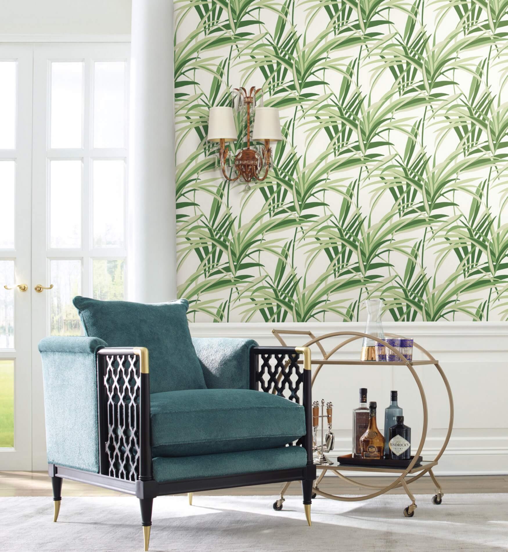 Tapeta Liście Palm York TC2601 Tropical Paradise Tropics Resource Library