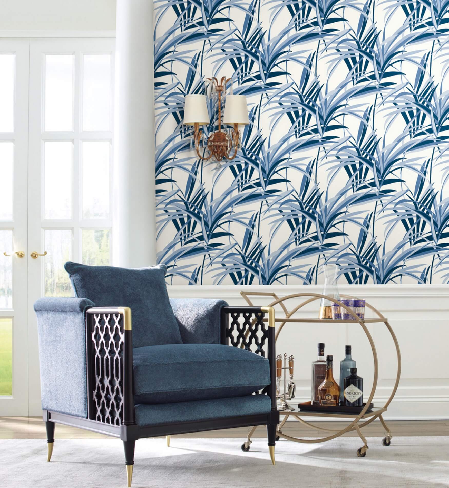 Tapeta Liście Palm York TC2602 Tropical Paradise Tropics Resource Library