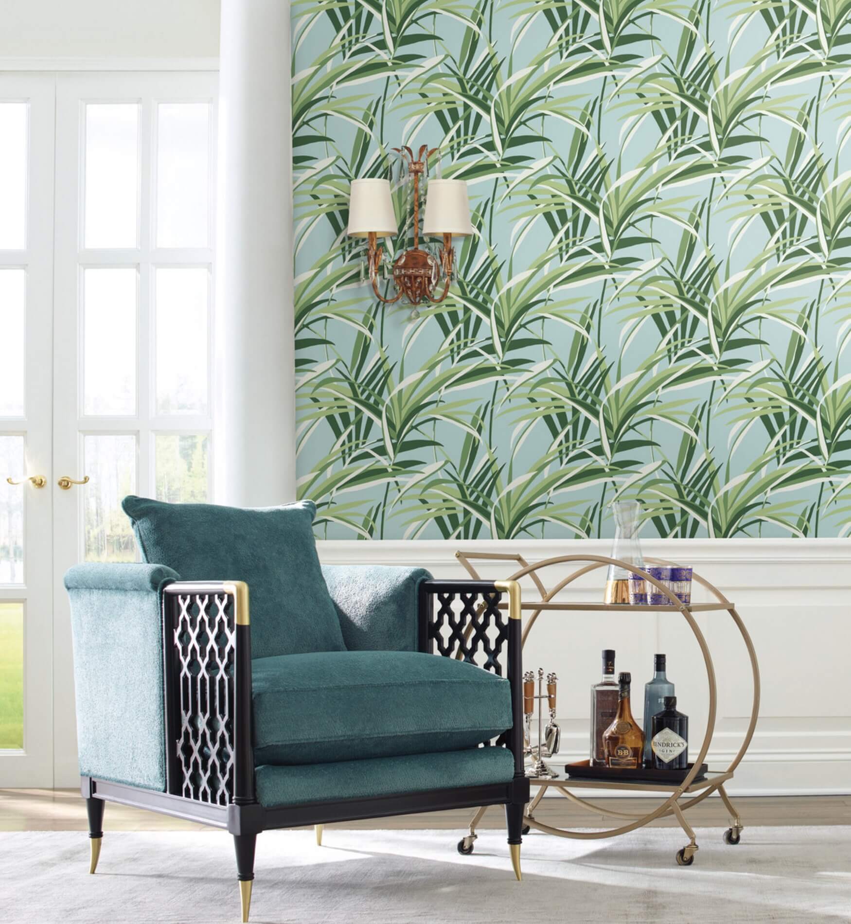 Tapeta Liście Palm York TC2603 Tropical Paradise Tropics Resource Library