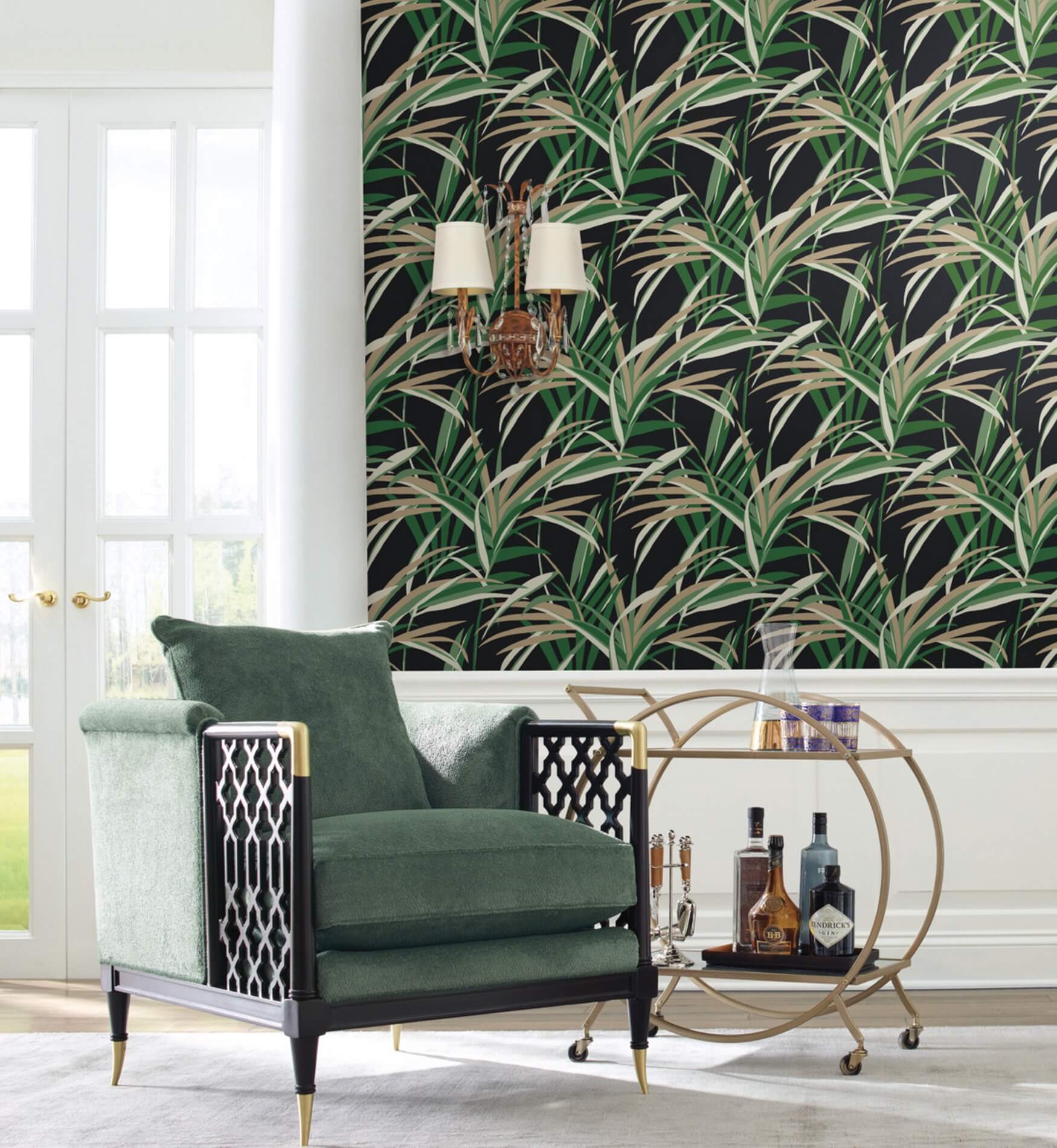 Tapeta Liście Palm York TC2606 Tropical Paradise Tropics Resource Library