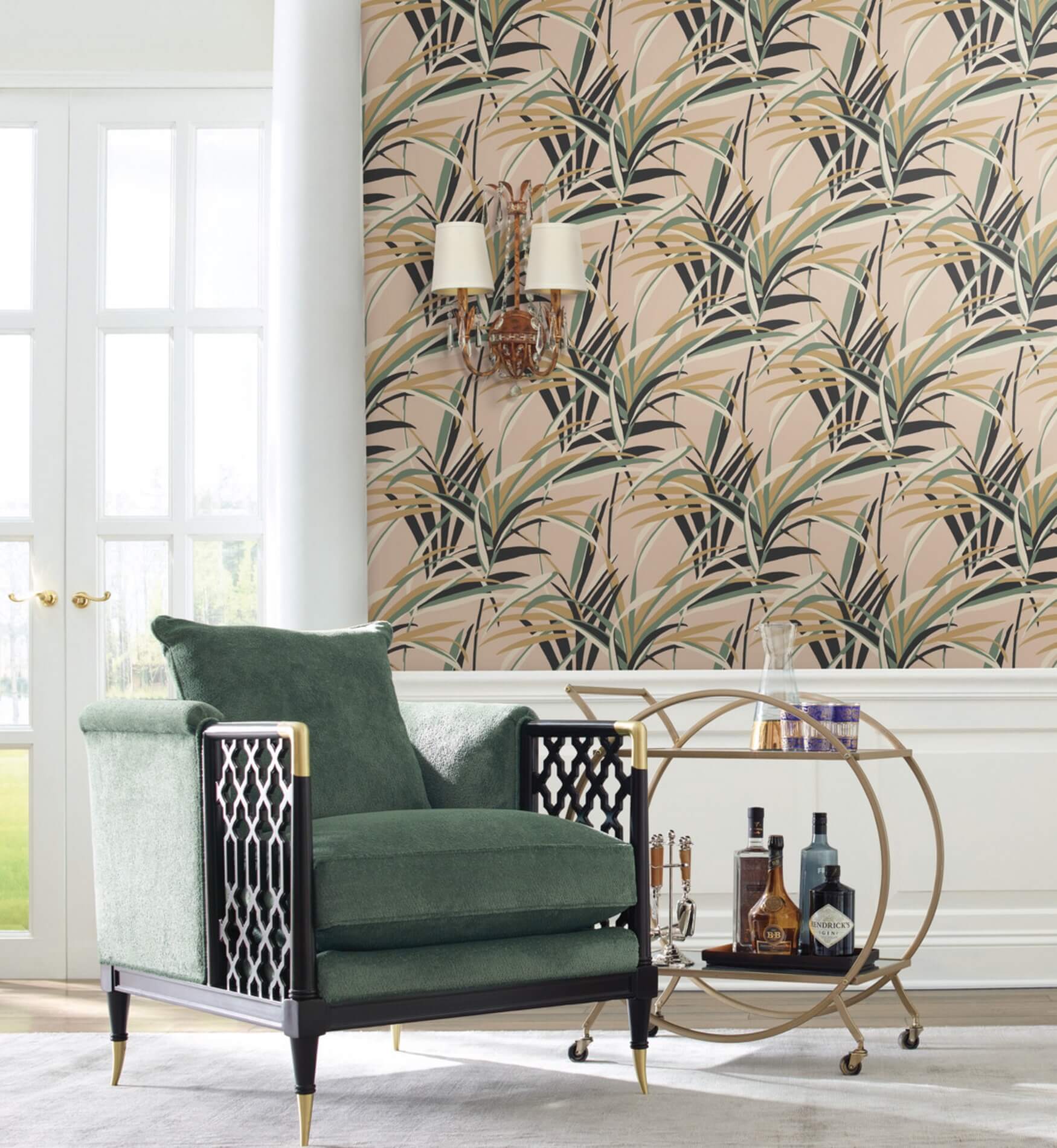 Tapeta Liście Palm York TC2608 Tropical Paradise Tropics Resource Library