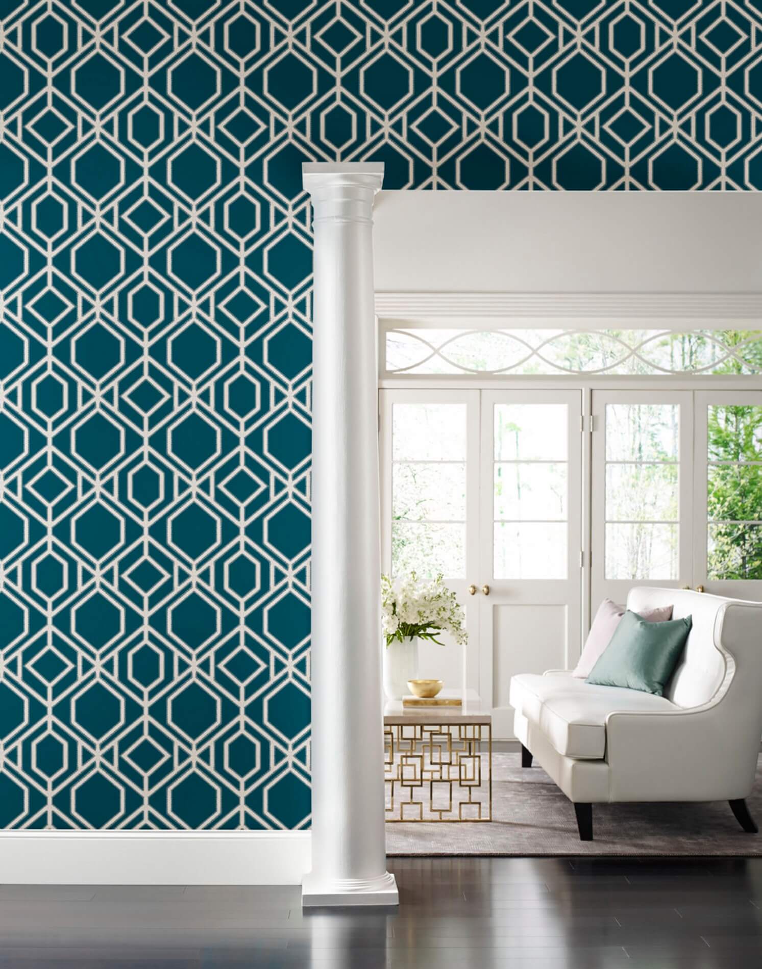 Tapeta Kratownica York TC2633 Sawgrass Trellis Tropics Resource Library