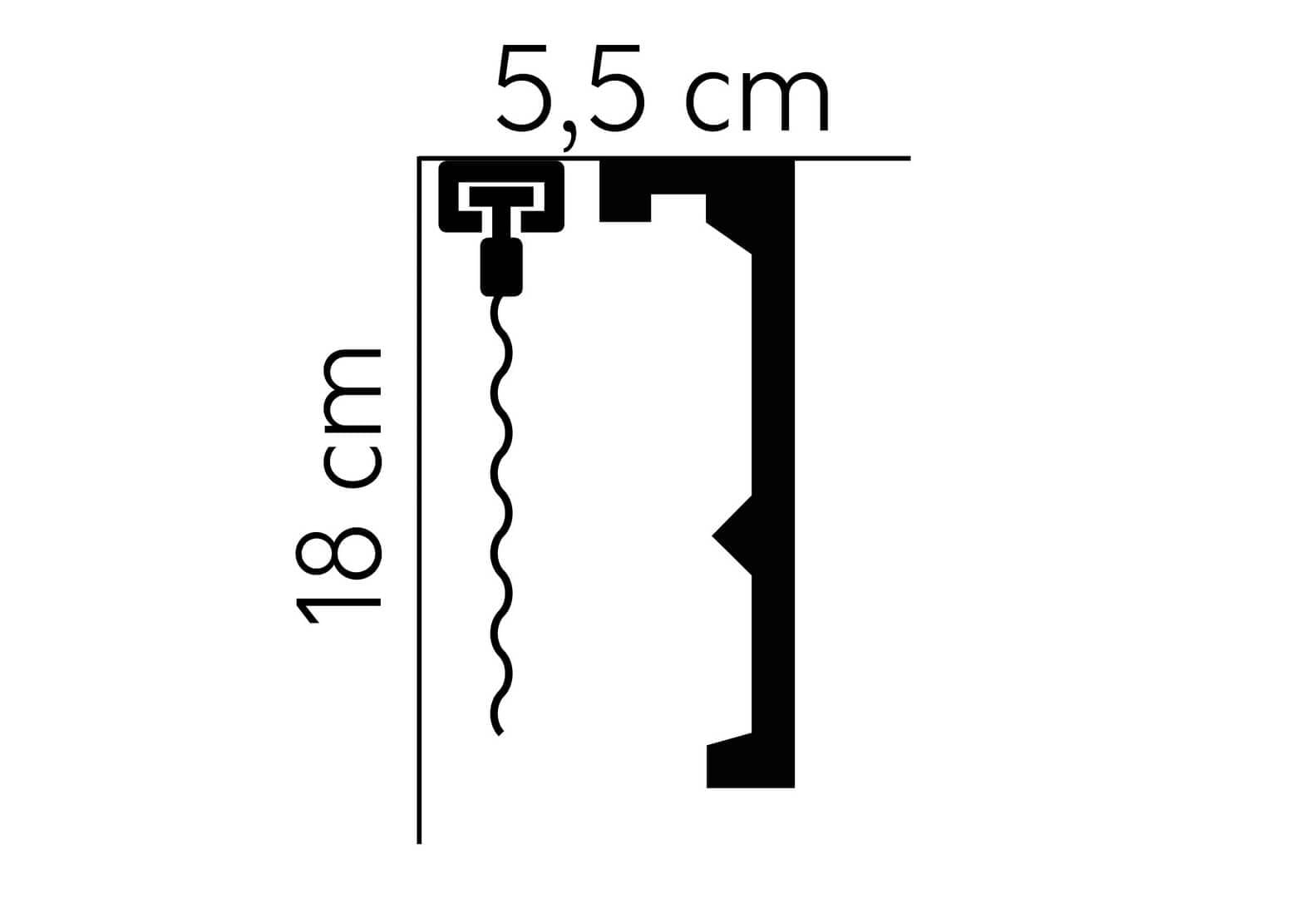 Listwa do zabudowy karnisza LED QL056 Mardom Decor wys. 18cm