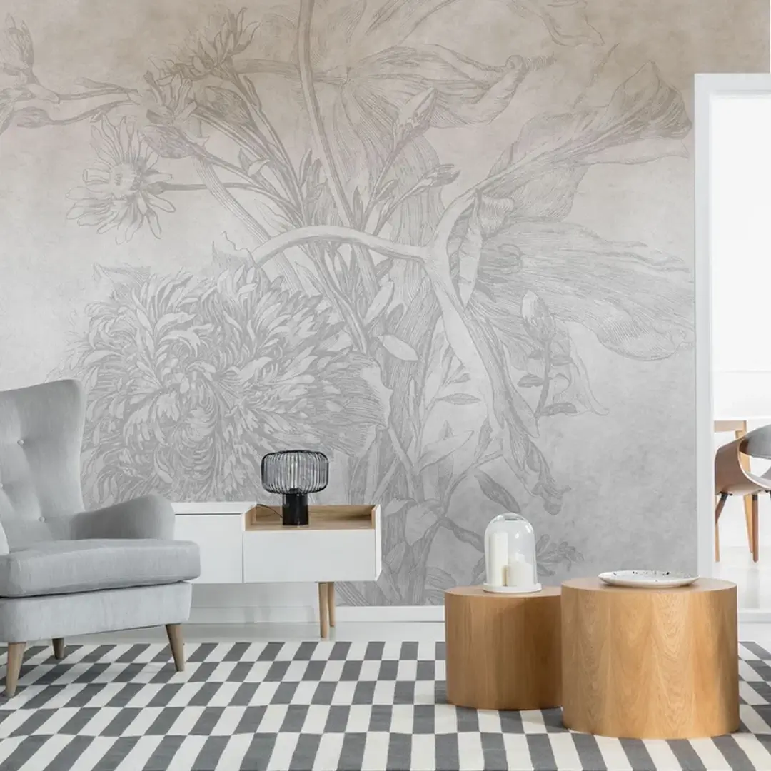 Fototapeta cieniowane kwiaty WallArt Grey Ombre Flower