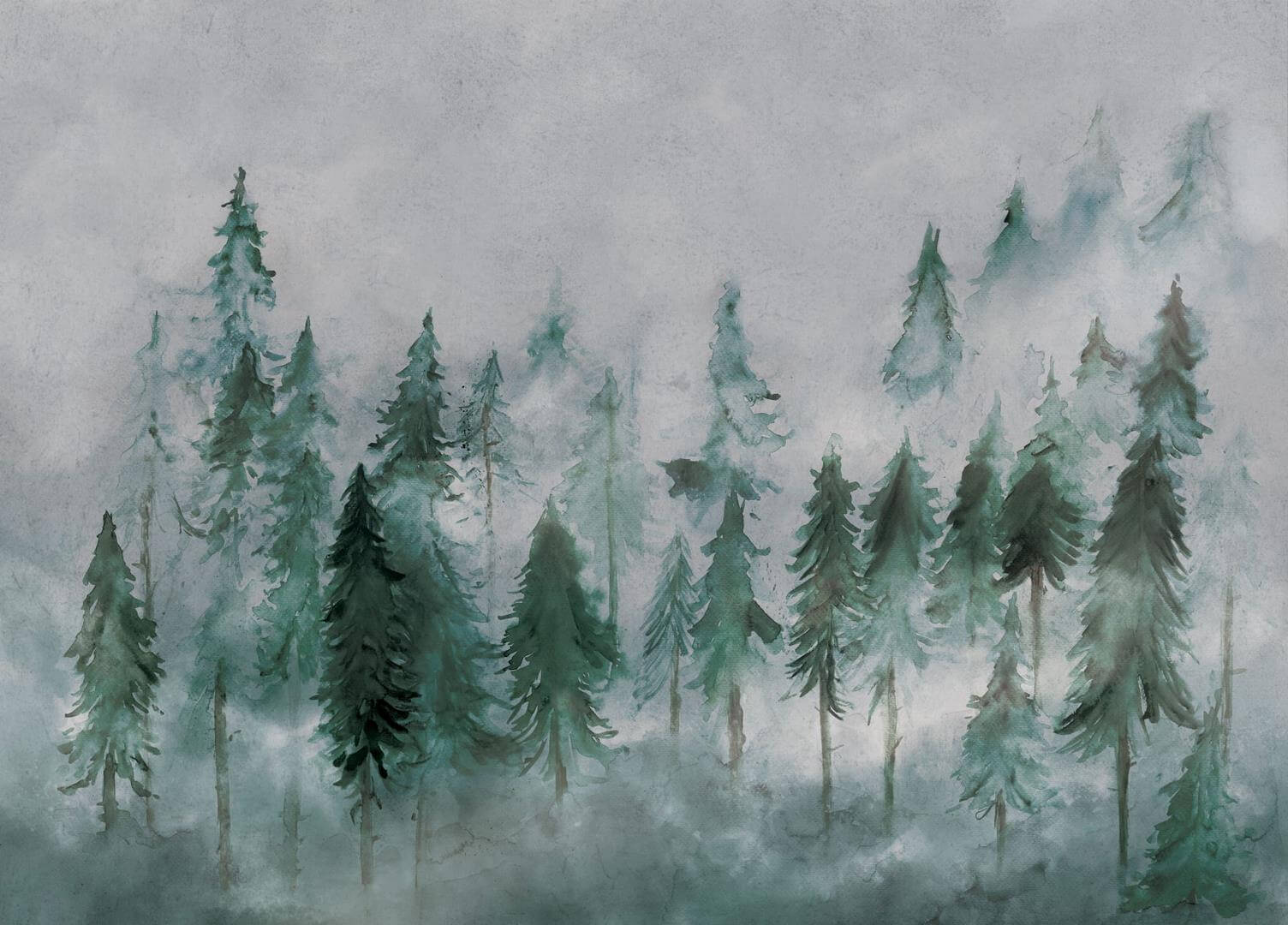 Fototapeta zamglony las WallArt Nebbia