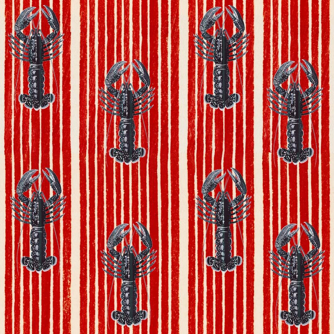 Tapeta Homary Mind The Gap MEDITERRANEAN LOBSTERS Red WP30064 Sundance Villa Complementary